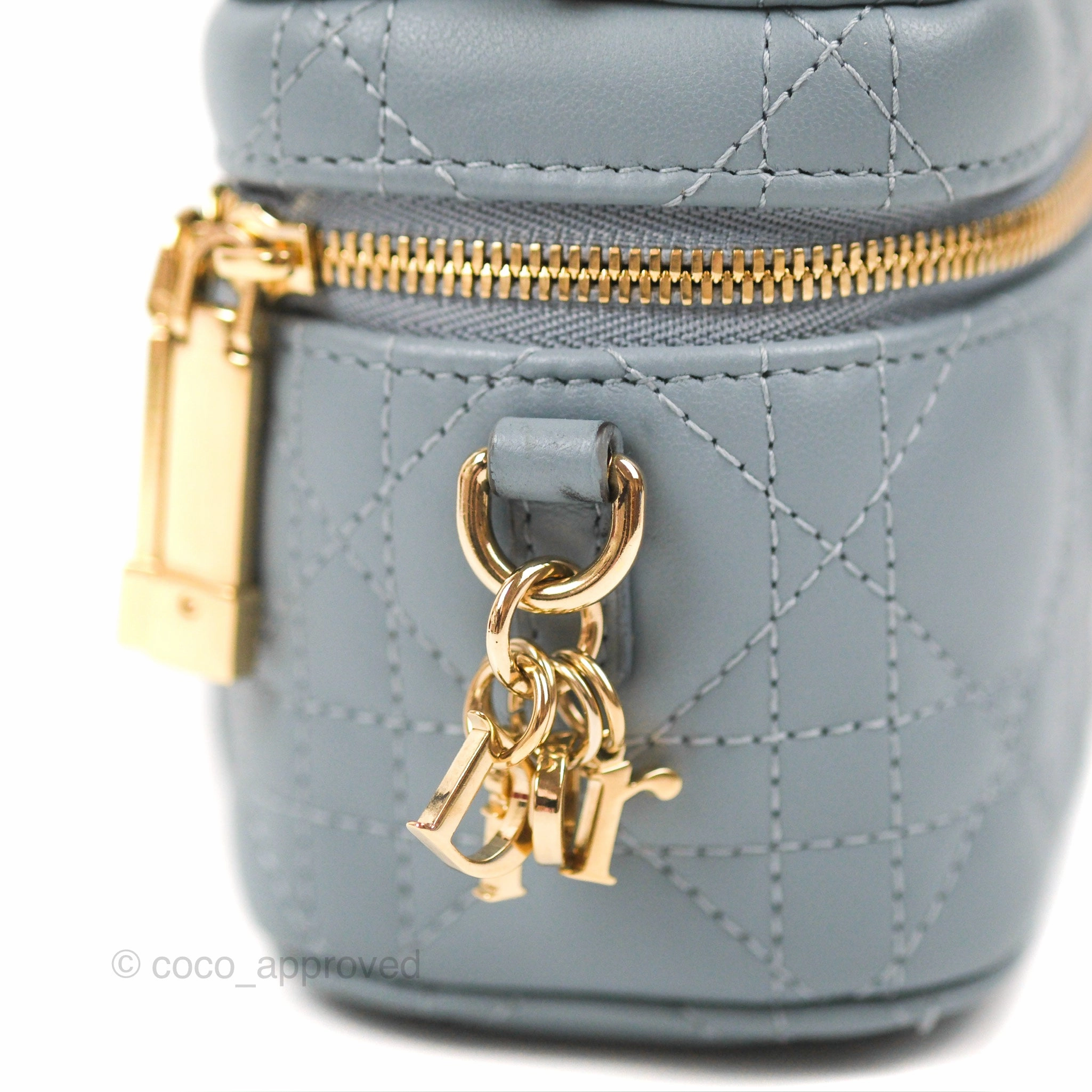 Christian Dior Micro Lady Dior Vanity Case Cloud Blue Cannage Lambskin