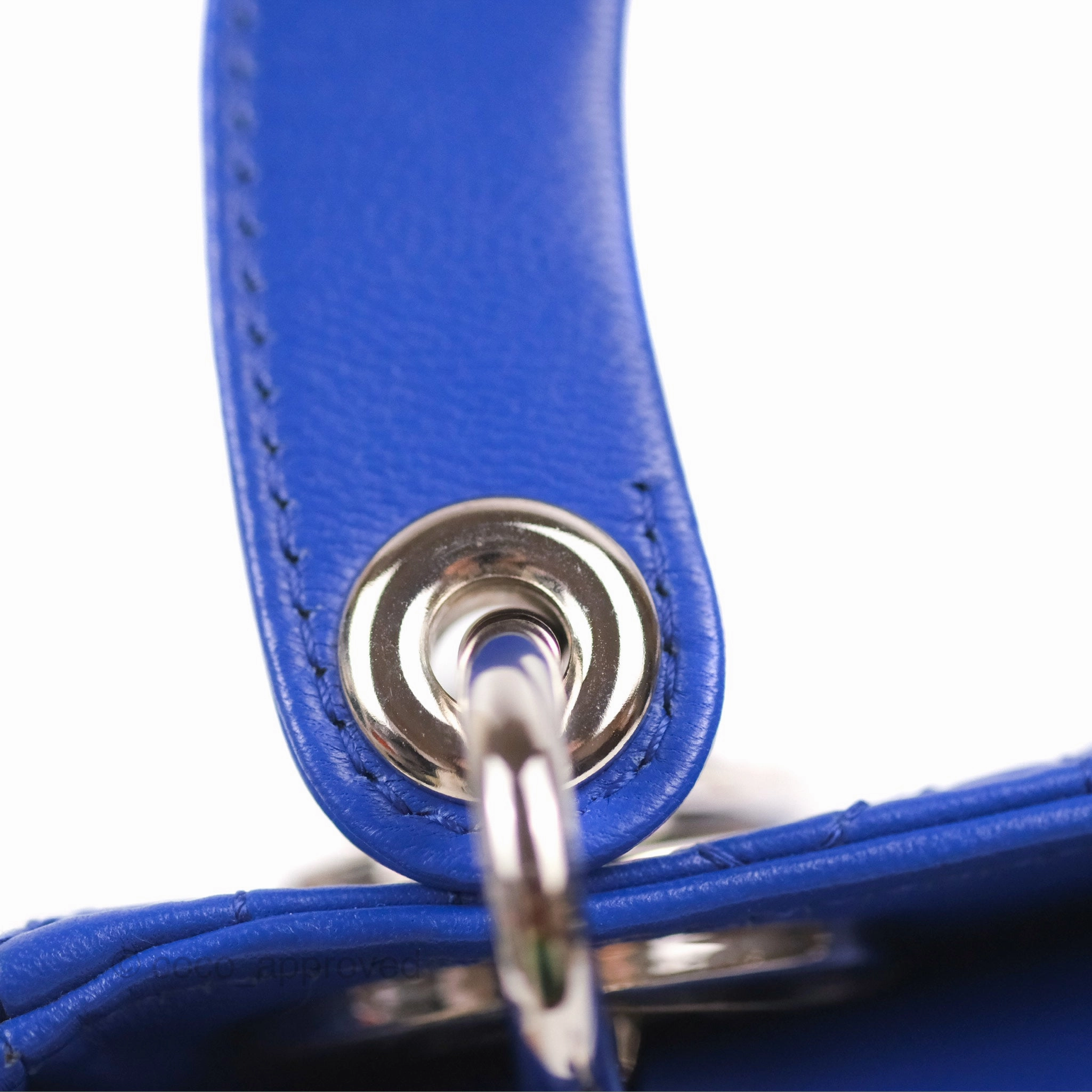 Christian Dior Mini Lady Dior Bag Cannage Lambskin Royal Blue Silver Hardware