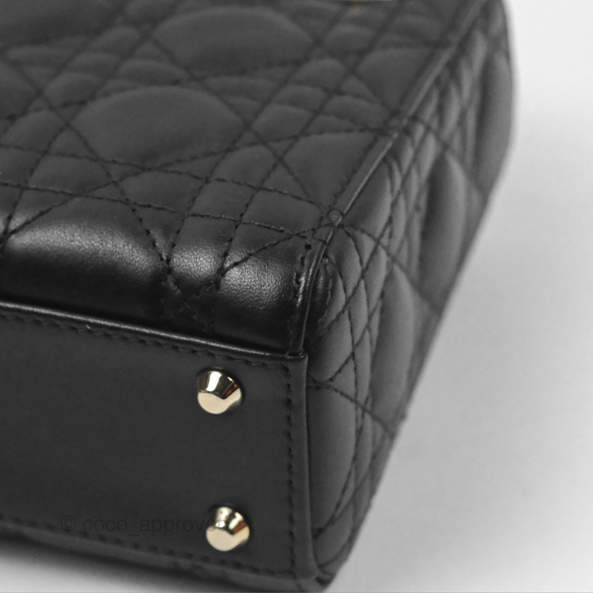 Christian Dior Mini Lady Dior Black Lambskin Gold Hardware