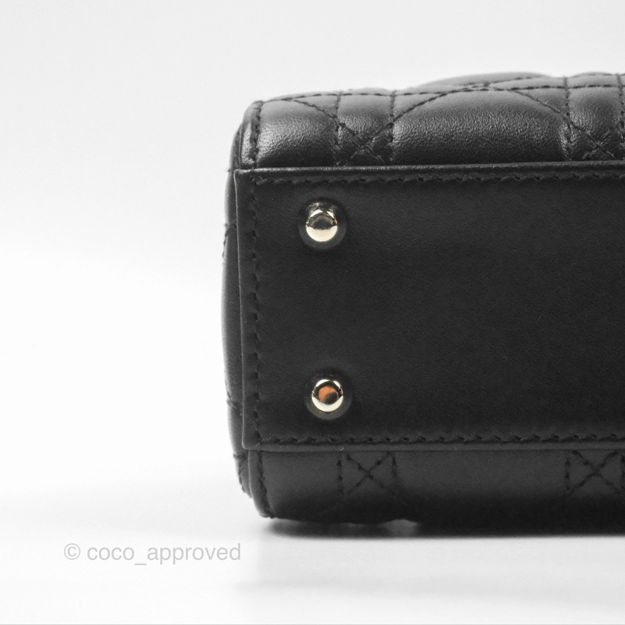 Christian Dior Mini Lady Dior Black Lambskin Gold Hardware