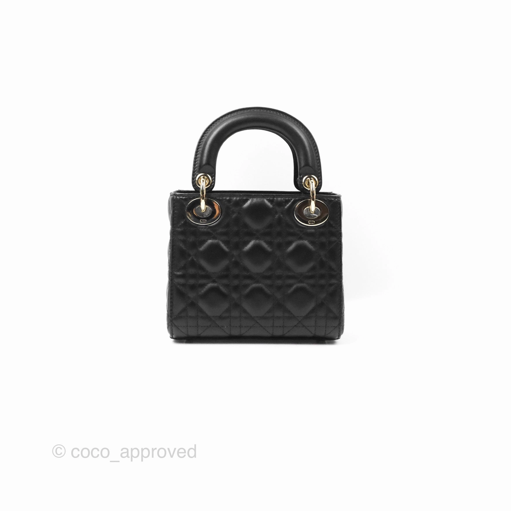 Christian Dior Mini Lady Dior Black Lambskin Gold Hardware