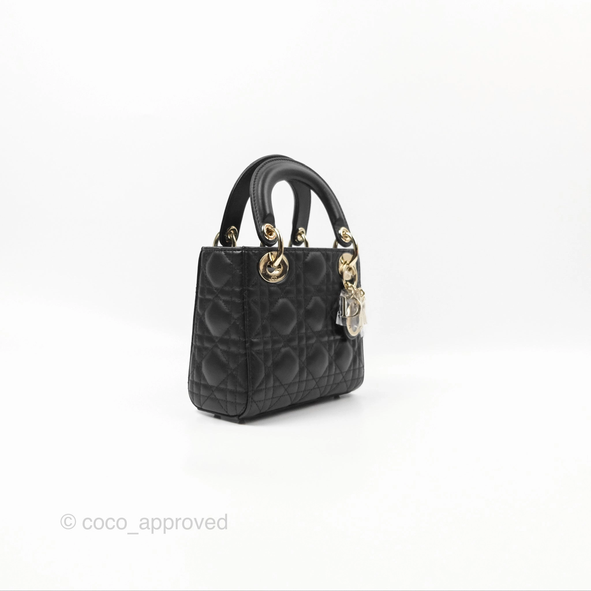 Christian Dior Mini Lady Dior Black Lambskin Gold Hardware