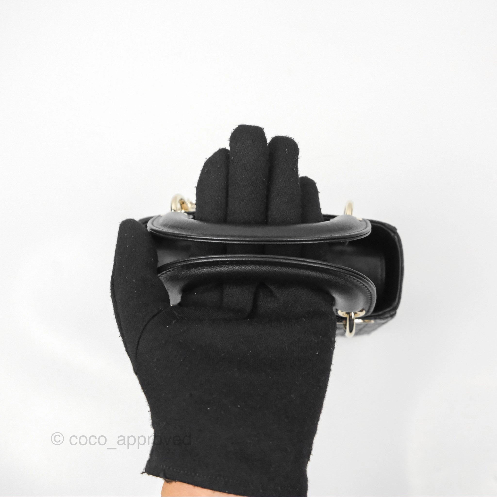 Christian Dior Mini Lady Dior Black Lambskin Gold Hardware