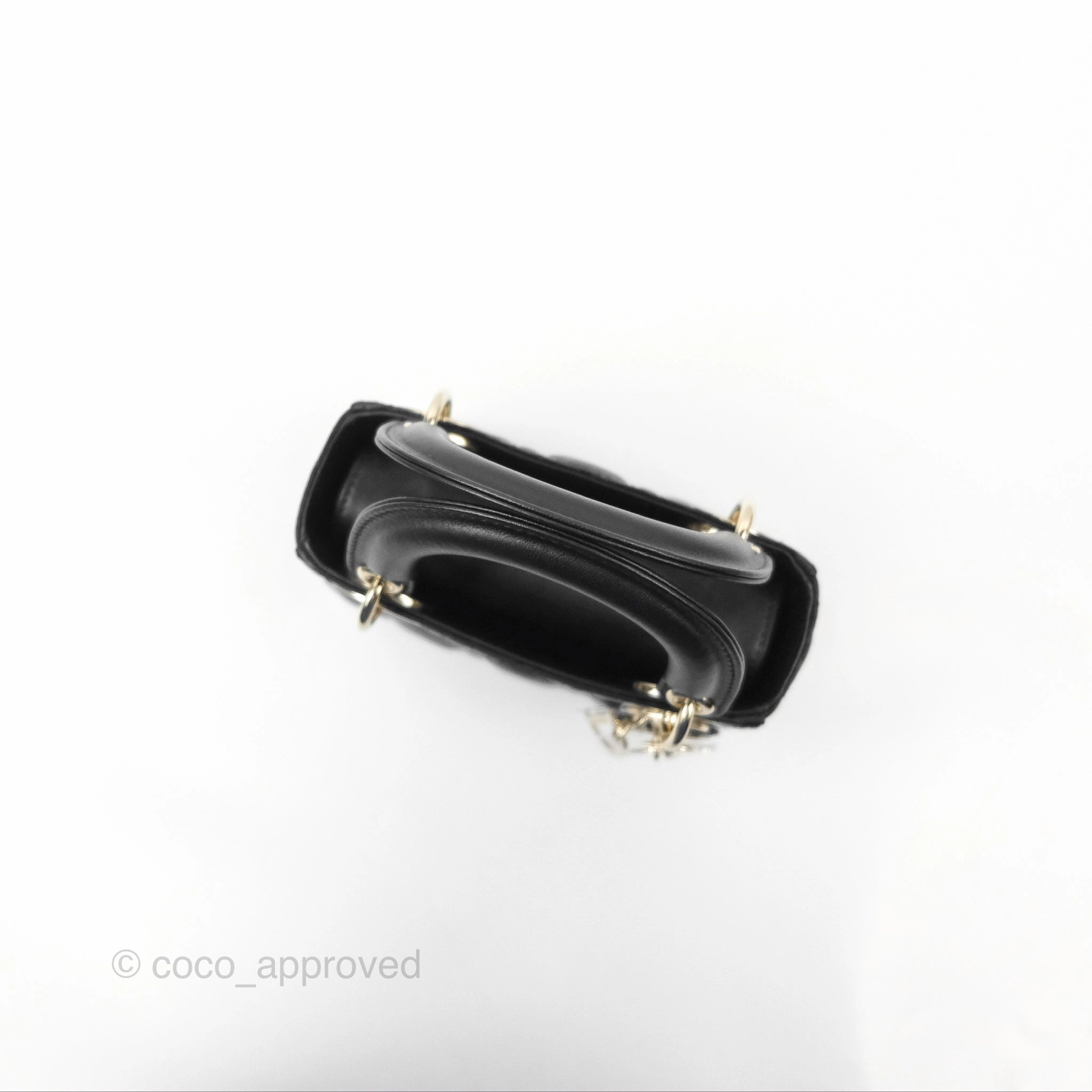 Christian Dior Mini Lady Dior Black Lambskin Gold Hardware