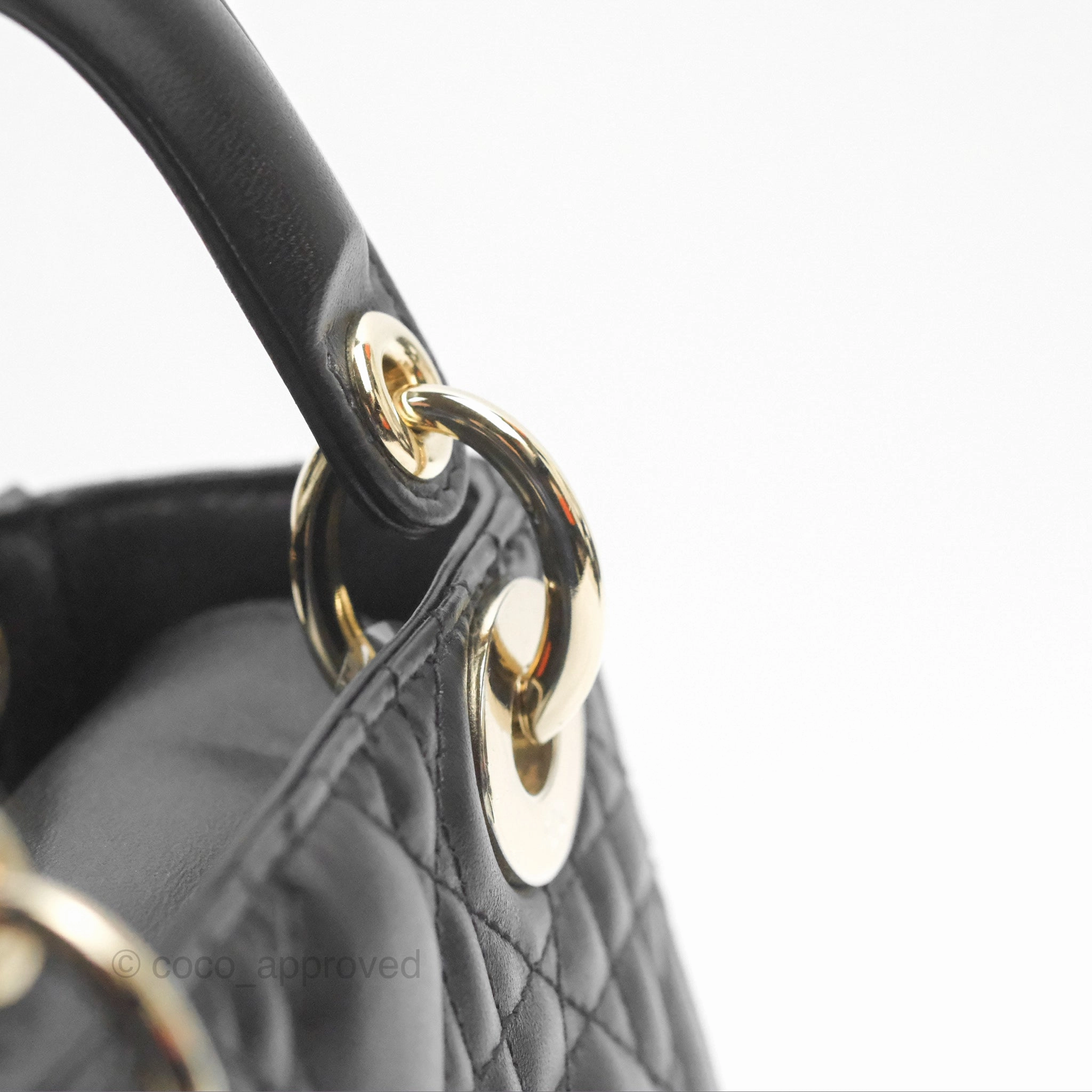 Christian Dior Mini Lady Dior Black Lambskin Gold Hardware