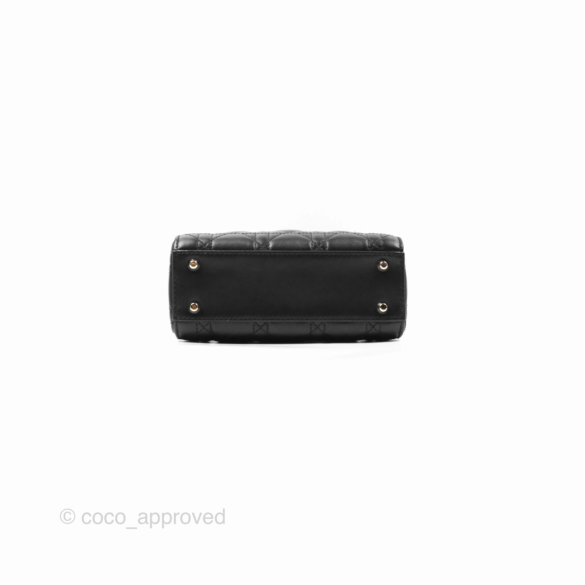 Christian Dior Mini Lady Dior Black Lambskin Gold Hardware