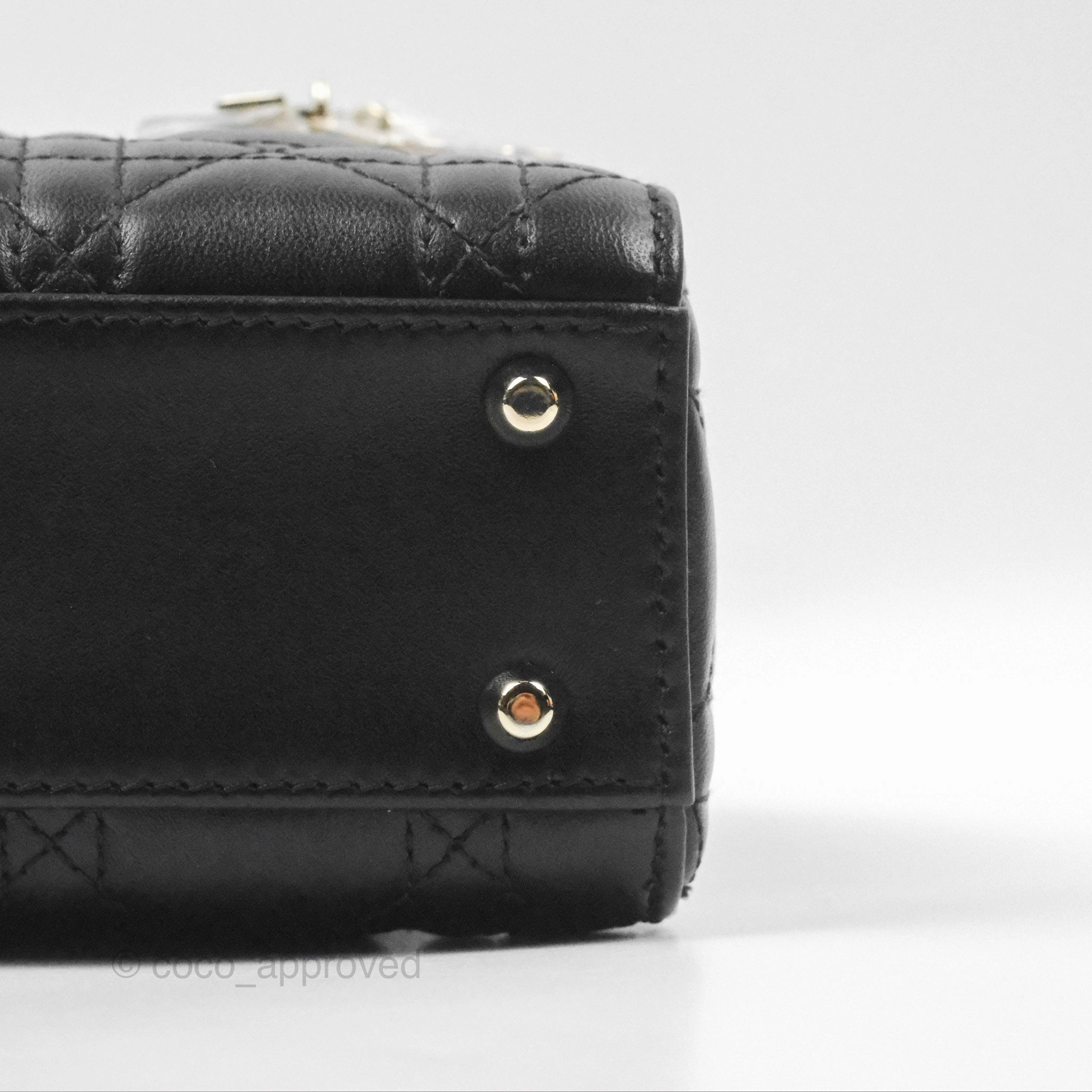 Christian Dior Mini Lady Dior Black Lambskin Gold Hardware