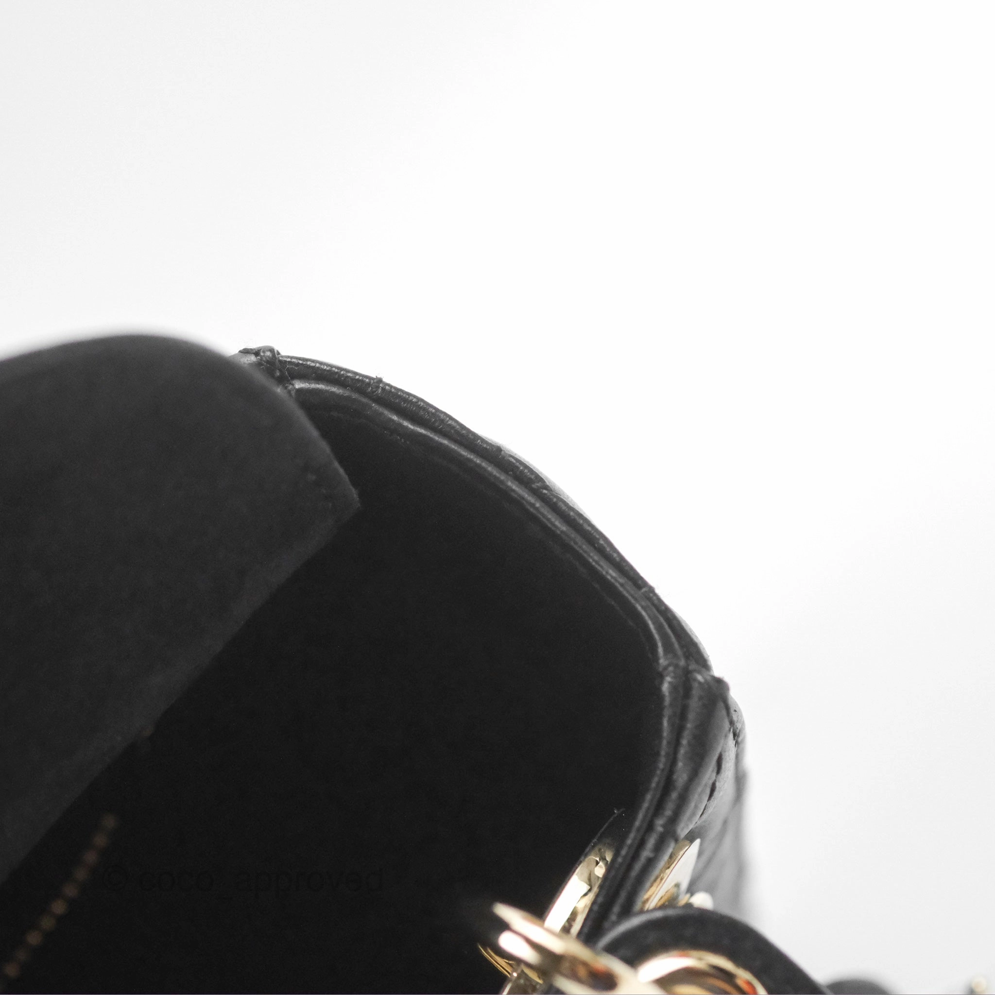 Christian Dior Mini Lady Dior Black Lambskin Gold Hardware