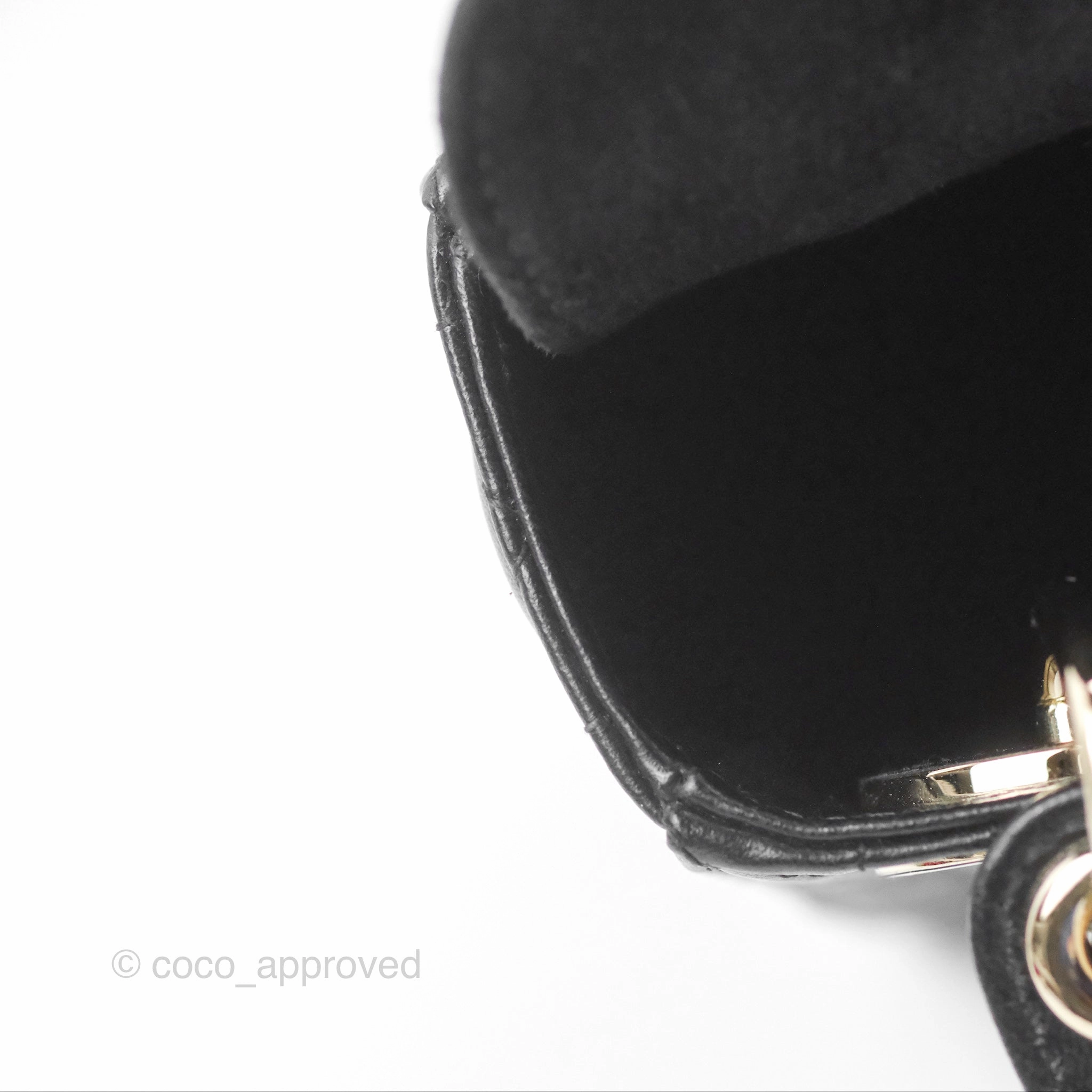 Christian Dior Mini Lady Dior Black Lambskin Gold Hardware