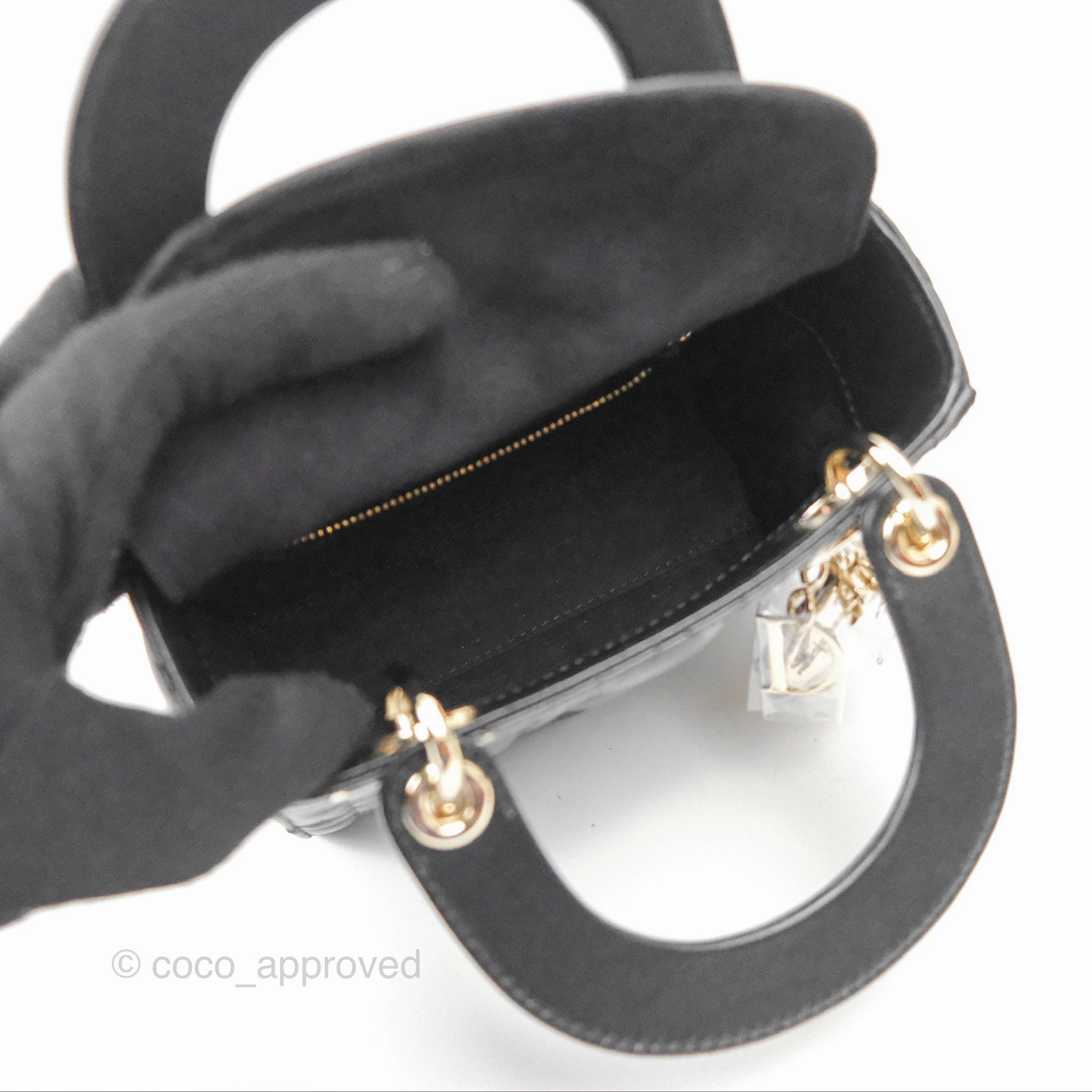 Christian Dior Mini Lady Dior Black Lambskin Gold Hardware