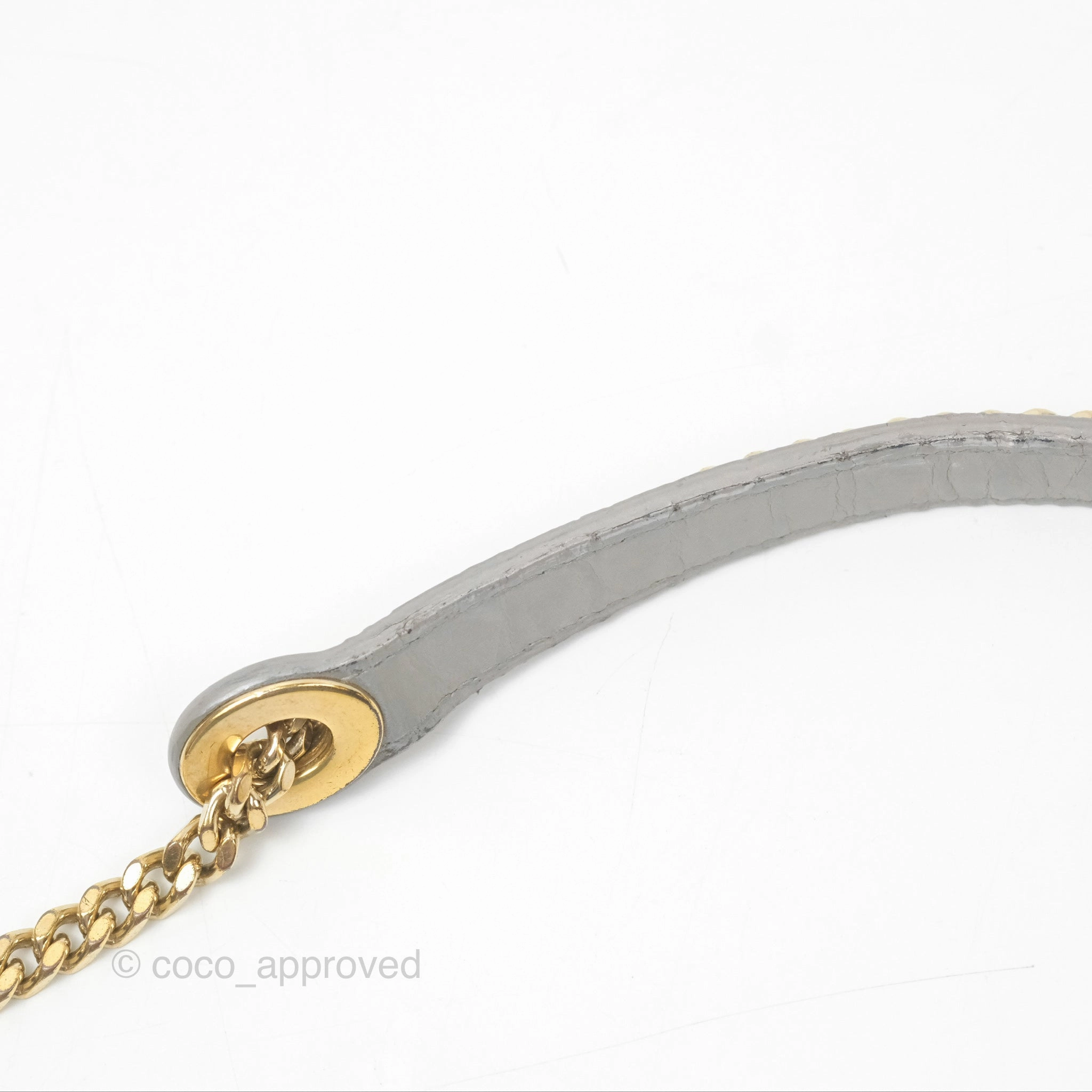 Christian Dior Mini Lady Dior Iridescent Light Grey Cannage Lambskin Gold Hardware