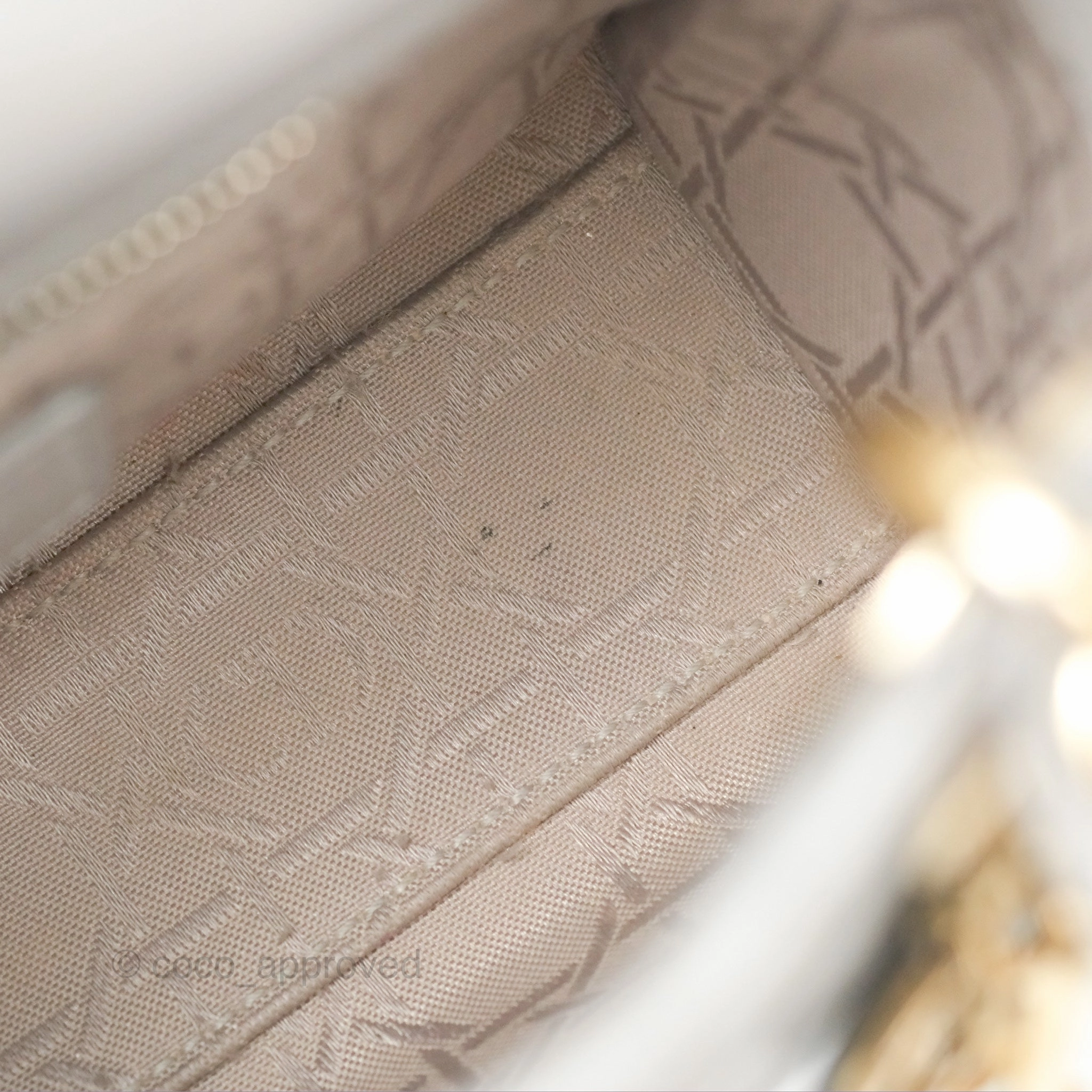 Christian Dior Mini Lady Dior Iridescent Light Grey Cannage Lambskin Gold Hardware