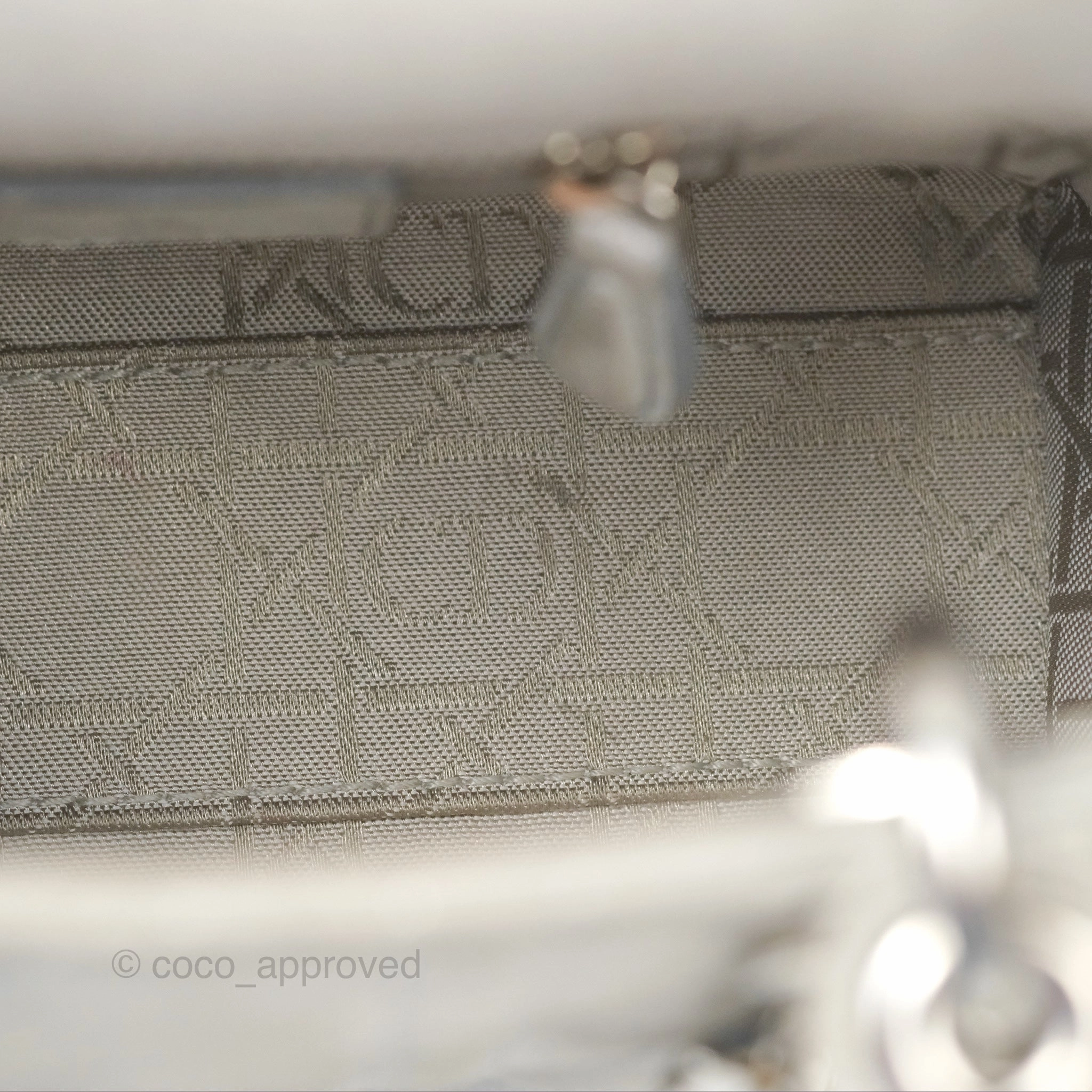 Christian Dior Mini Lady Dior Metallic Silver Nubuck Silver Hardware