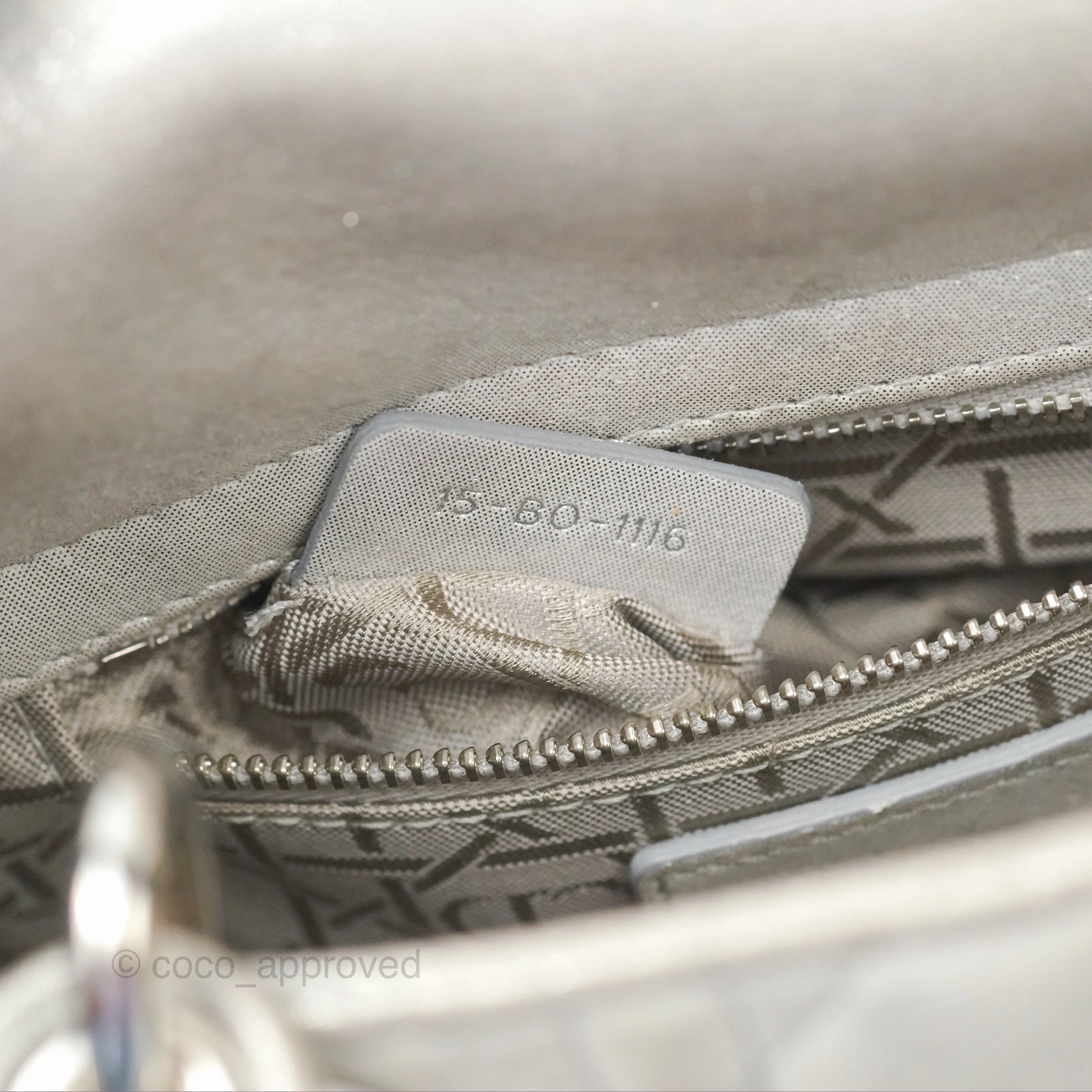 Christian Dior Mini Lady Dior Metallic Silver Nubuck Silver Hardware