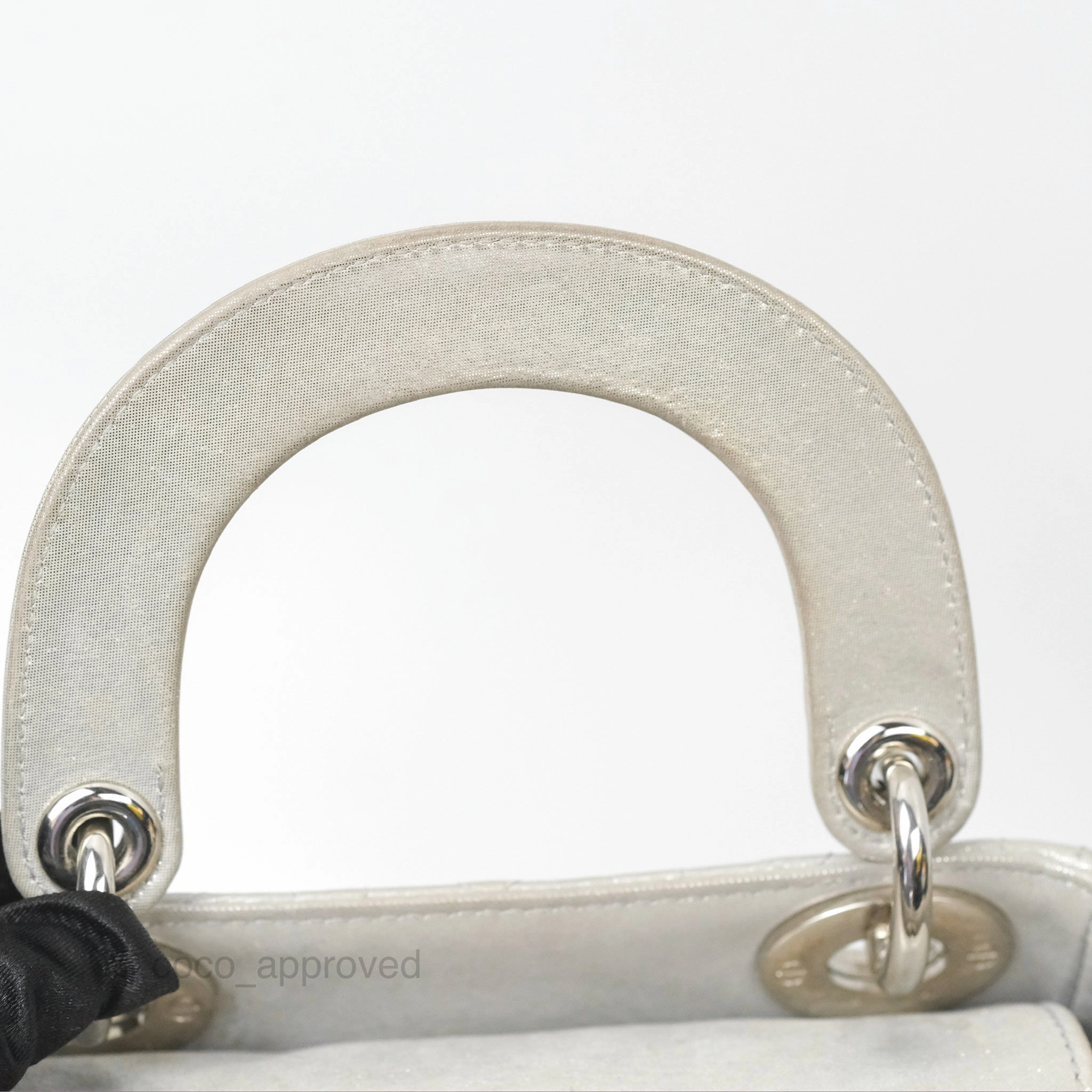 Christian Dior Mini Lady Dior Metallic Silver Nubuck Silver Hardware