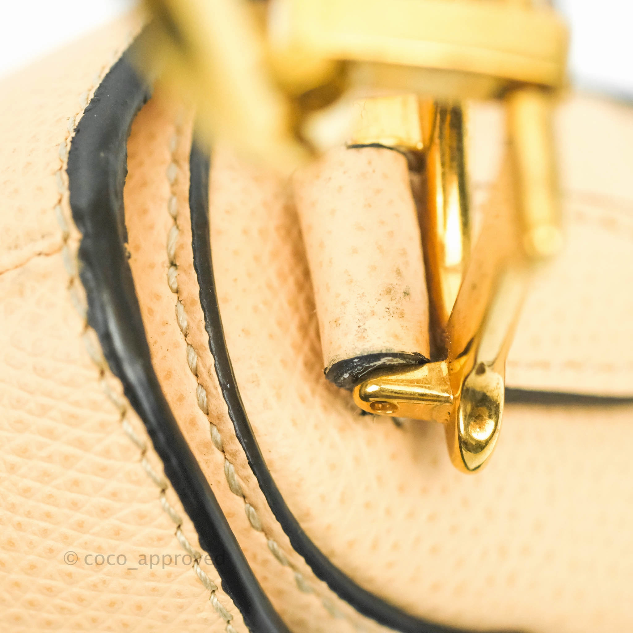 Christian Dior Mini Saddle Bag Beige Grained Calfskin Gold Hardware With Strap
