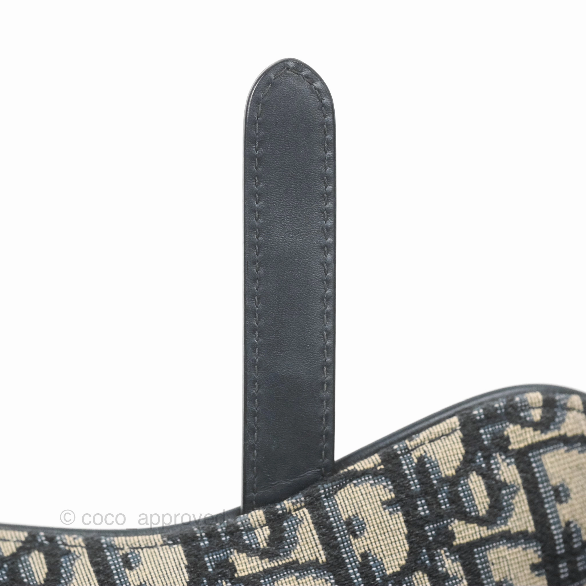 Christian Dior Mini Saddle Bag Blue Oblique Jacquard Gold Hardware