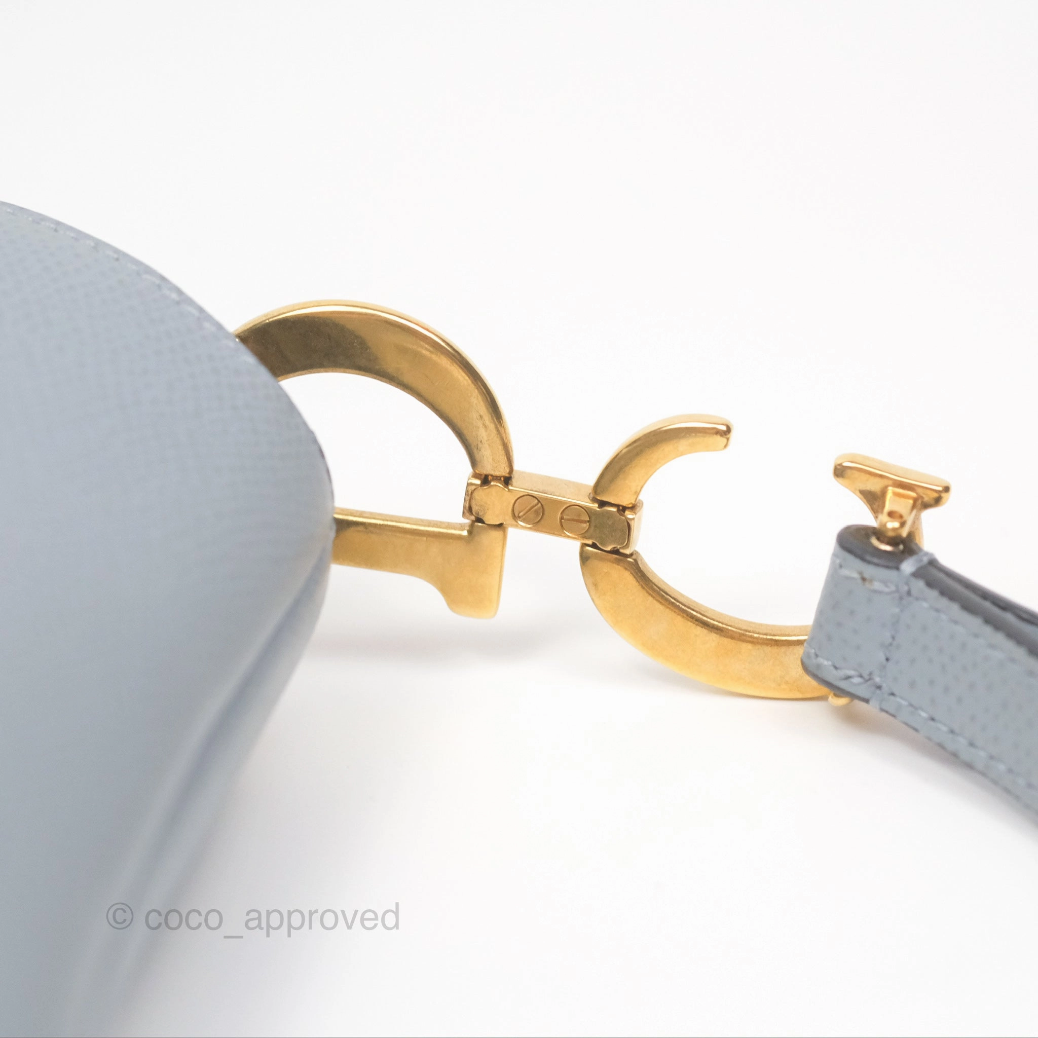 Christian Dior Mini Saddle Bag Cloud Blue Grained Calfskin Gold Hardware