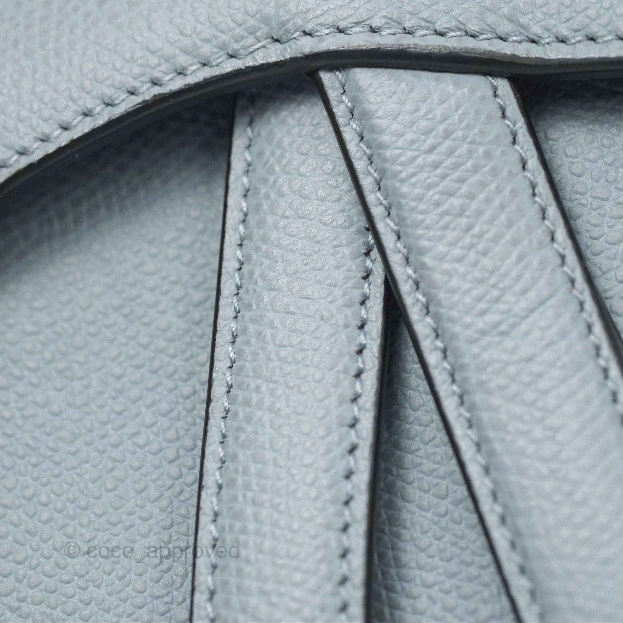 Christian Dior Mini Saddle Bag Cloud Blue Grained Calfskin Gold Hardware