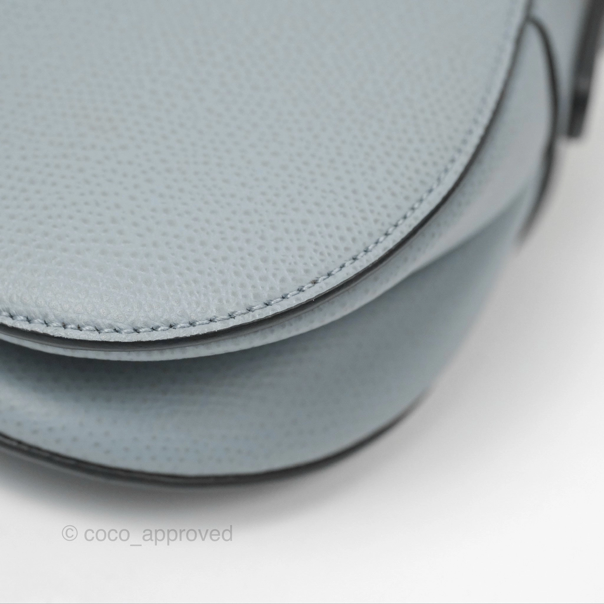 Christian Dior Mini Saddle Bag Cloud Blue Grained Calfskin Gold Hardware