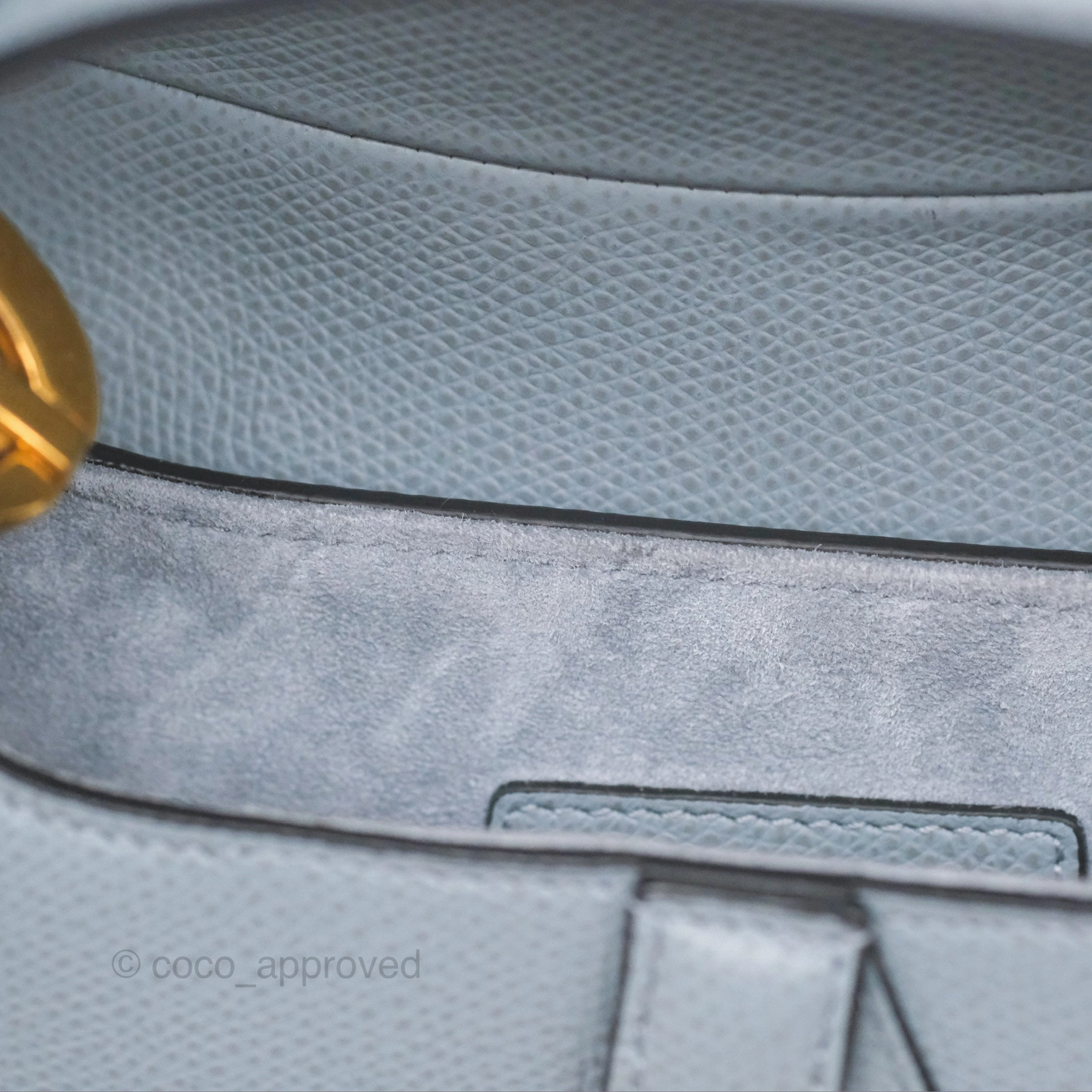 Christian Dior Mini Saddle Bag Cloud Blue Grained Calfskin Gold Hardware