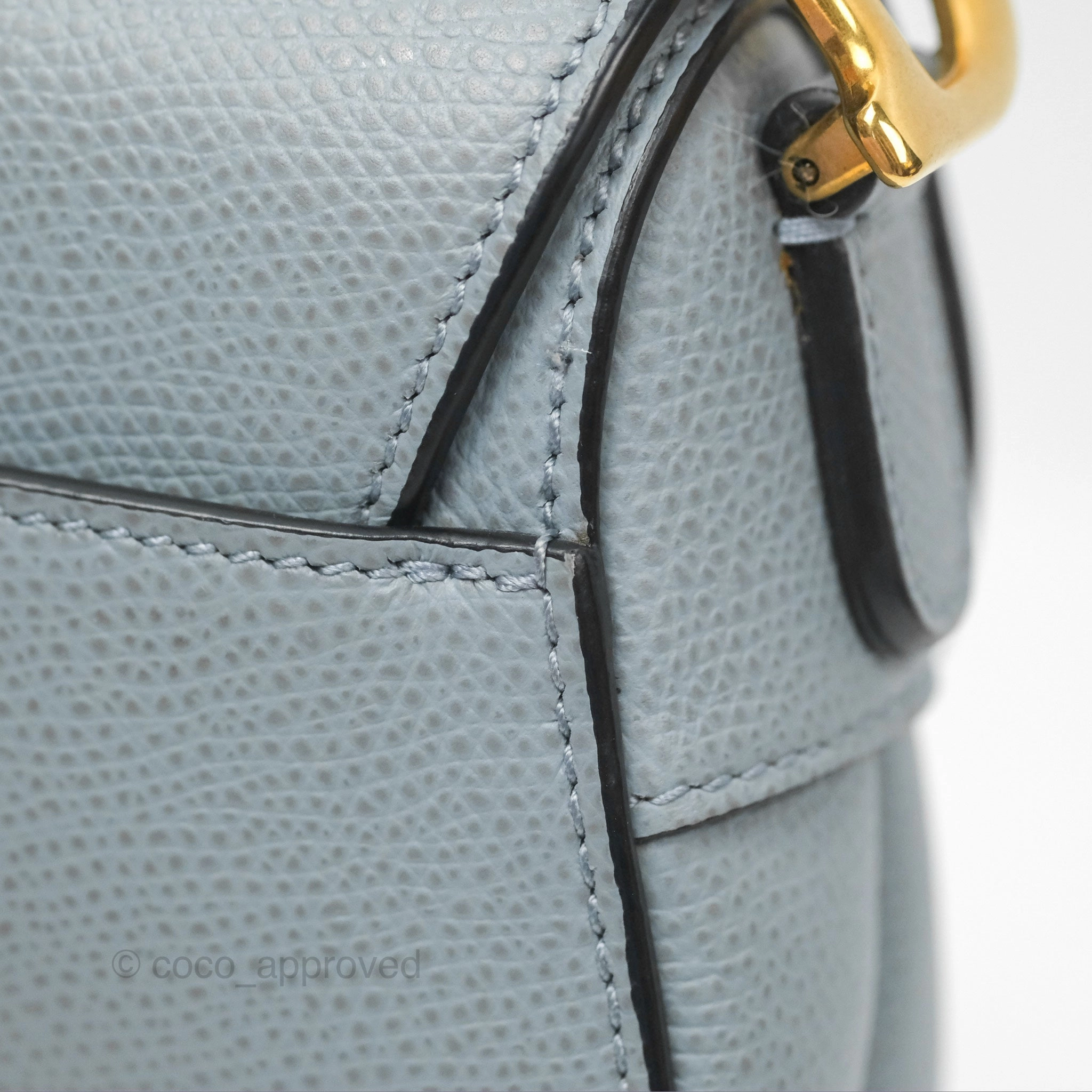 Christian Dior Mini Saddle Bag Cloud Blue Grained Calfskin Gold Hardware