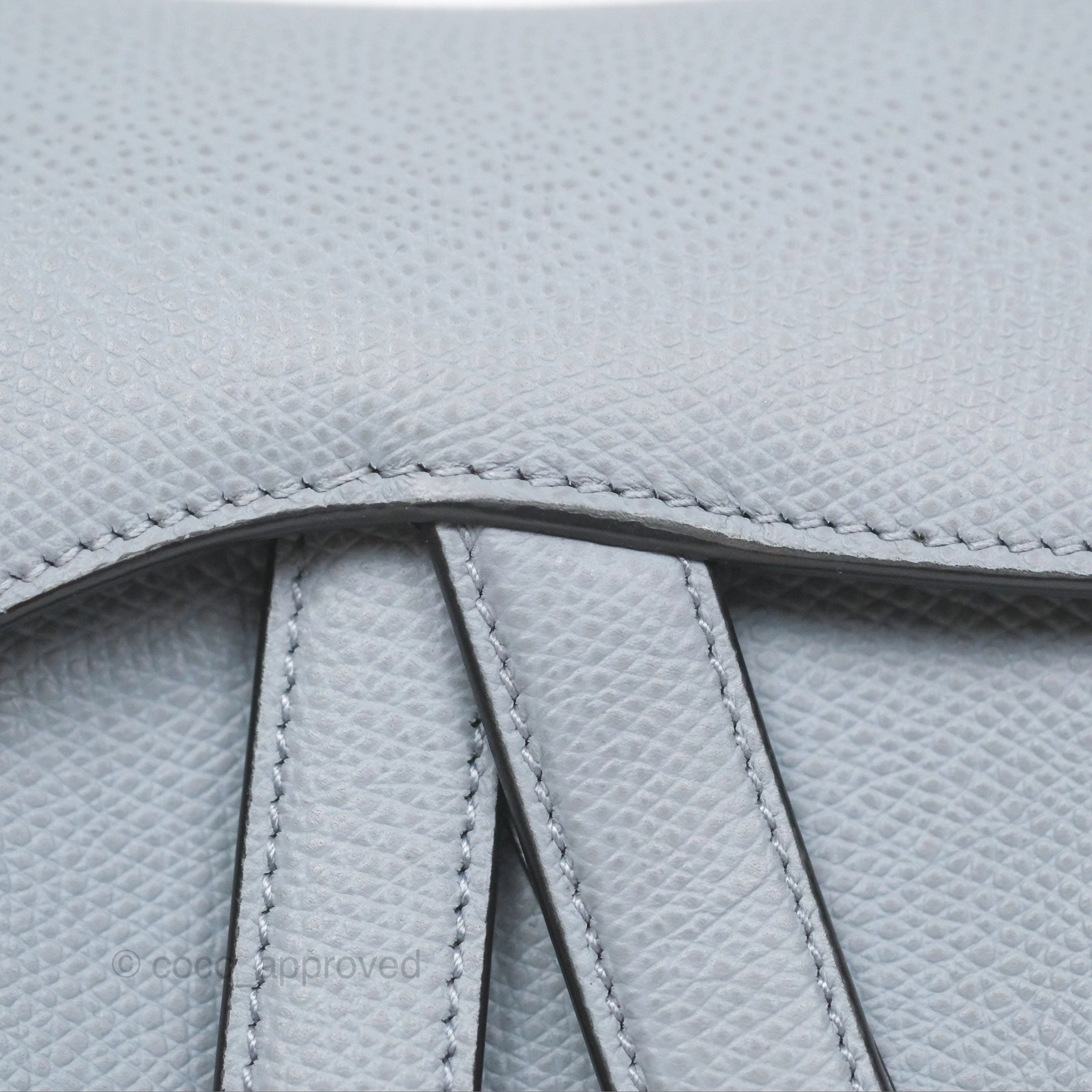 Christian Dior Mini Saddle Bag Cloud Blue Grained Calfskin Gold Hardware