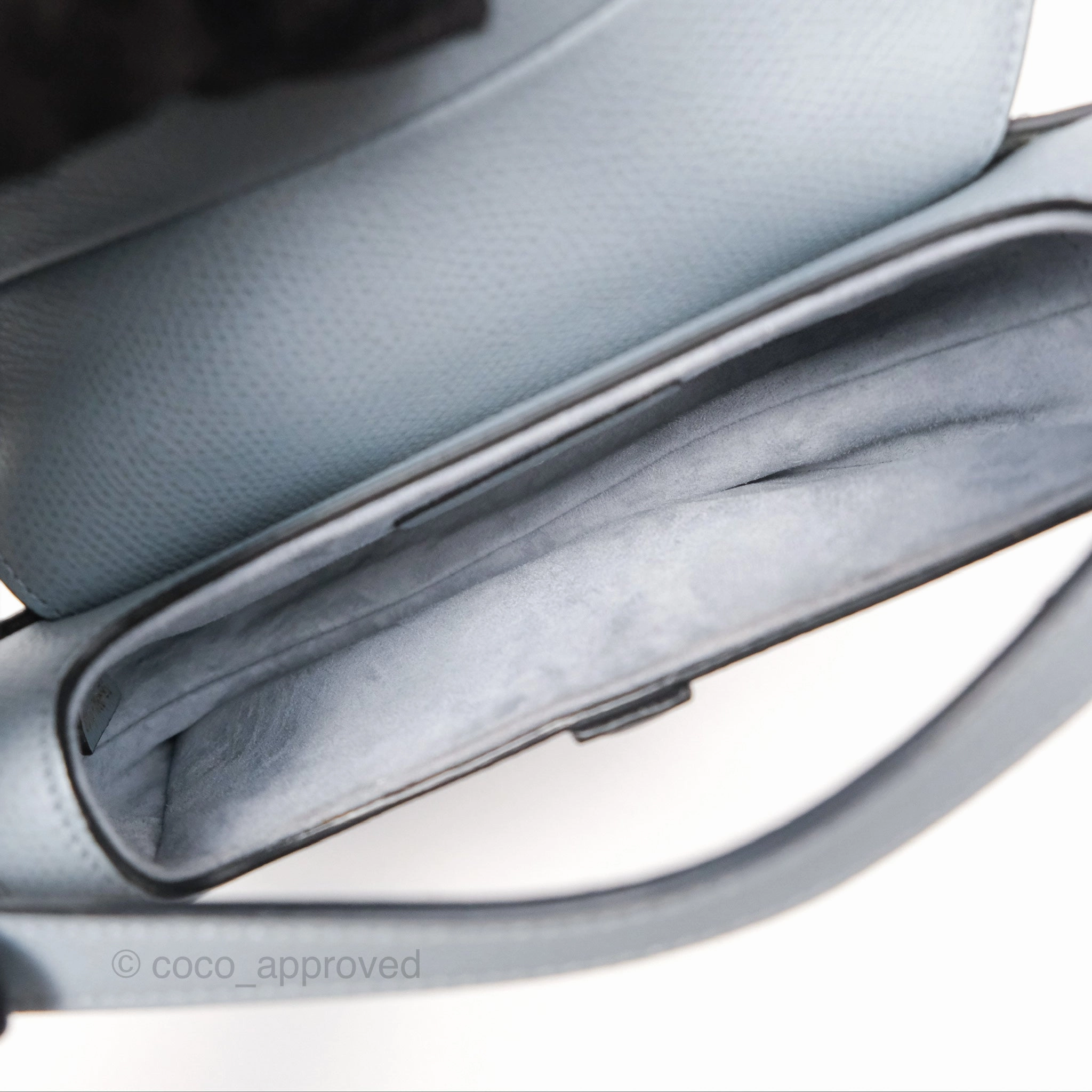 Christian Dior Mini Saddle Bag Cloud Blue Grained Calfskin Gold Hardware