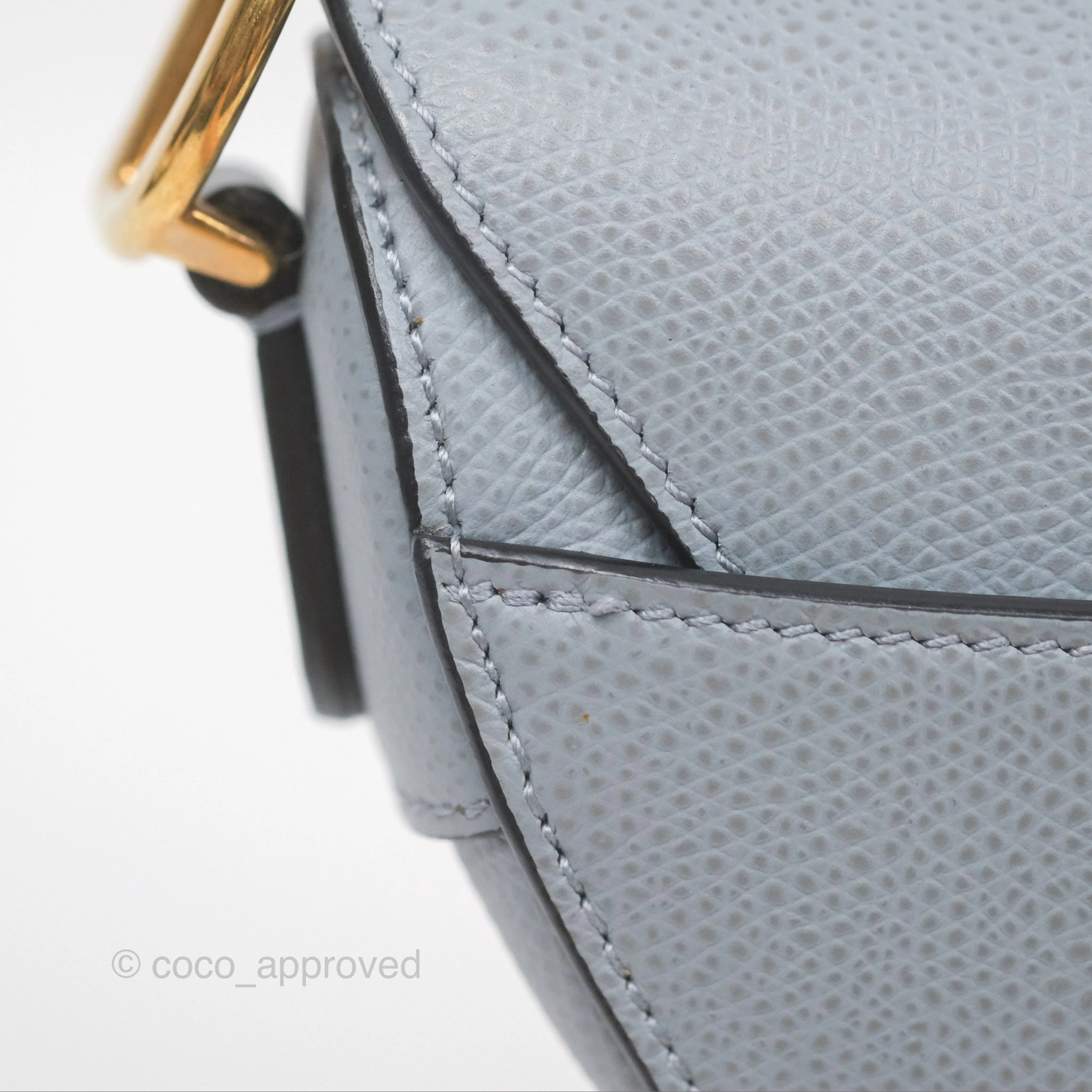 Christian Dior Mini Saddle Bag Cloud Blue Grained Calfskin Gold Hardware