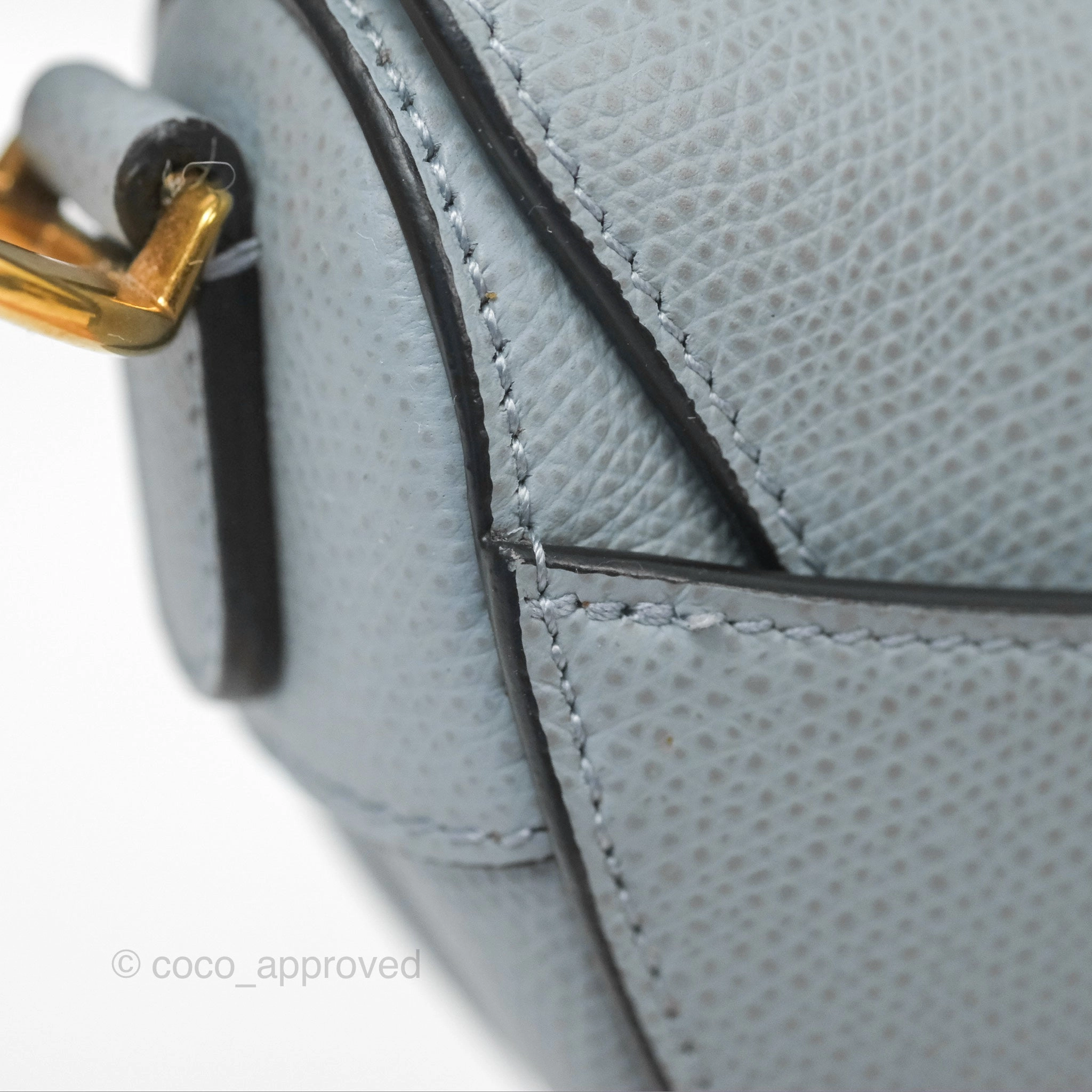Christian Dior Mini Saddle Bag Cloud Blue Grained Calfskin Gold Hardware
