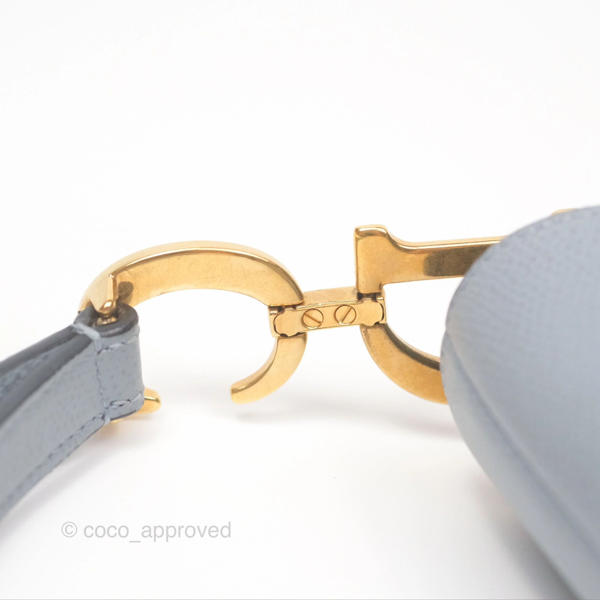 Christian Dior Mini Saddle Bag Cloud Blue Grained Calfskin Gold Hardware