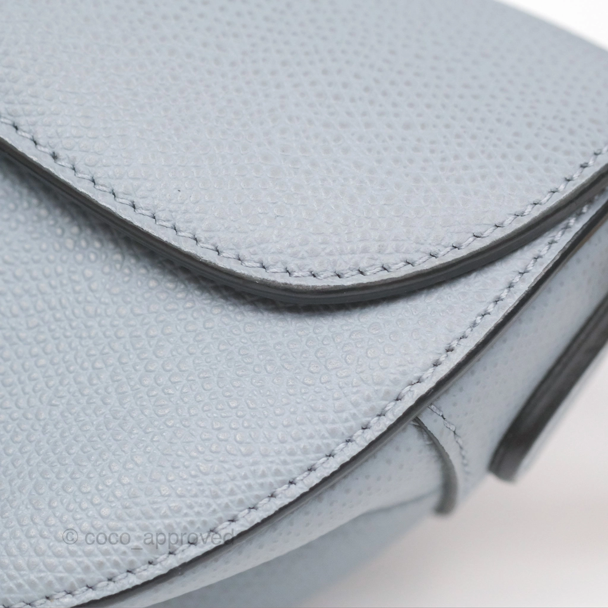 Christian Dior Mini Saddle Bag Cloud Blue Grained Calfskin Gold Hardware