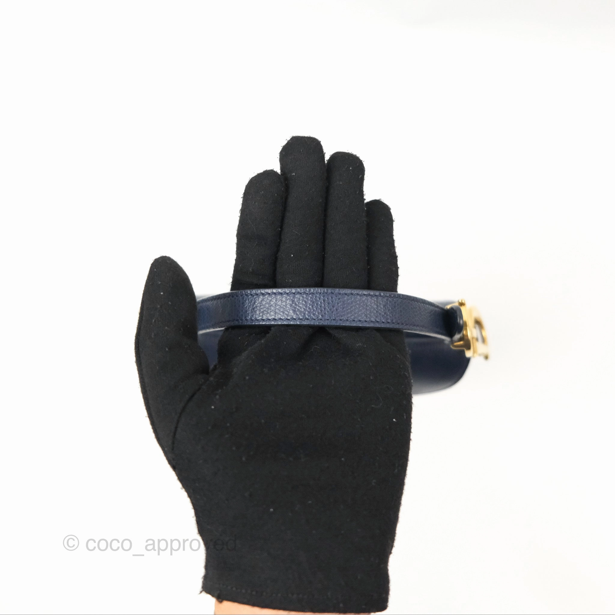 Christian Dior Mini Saddle Bag Navy Grained Calfskin Gold Hardware