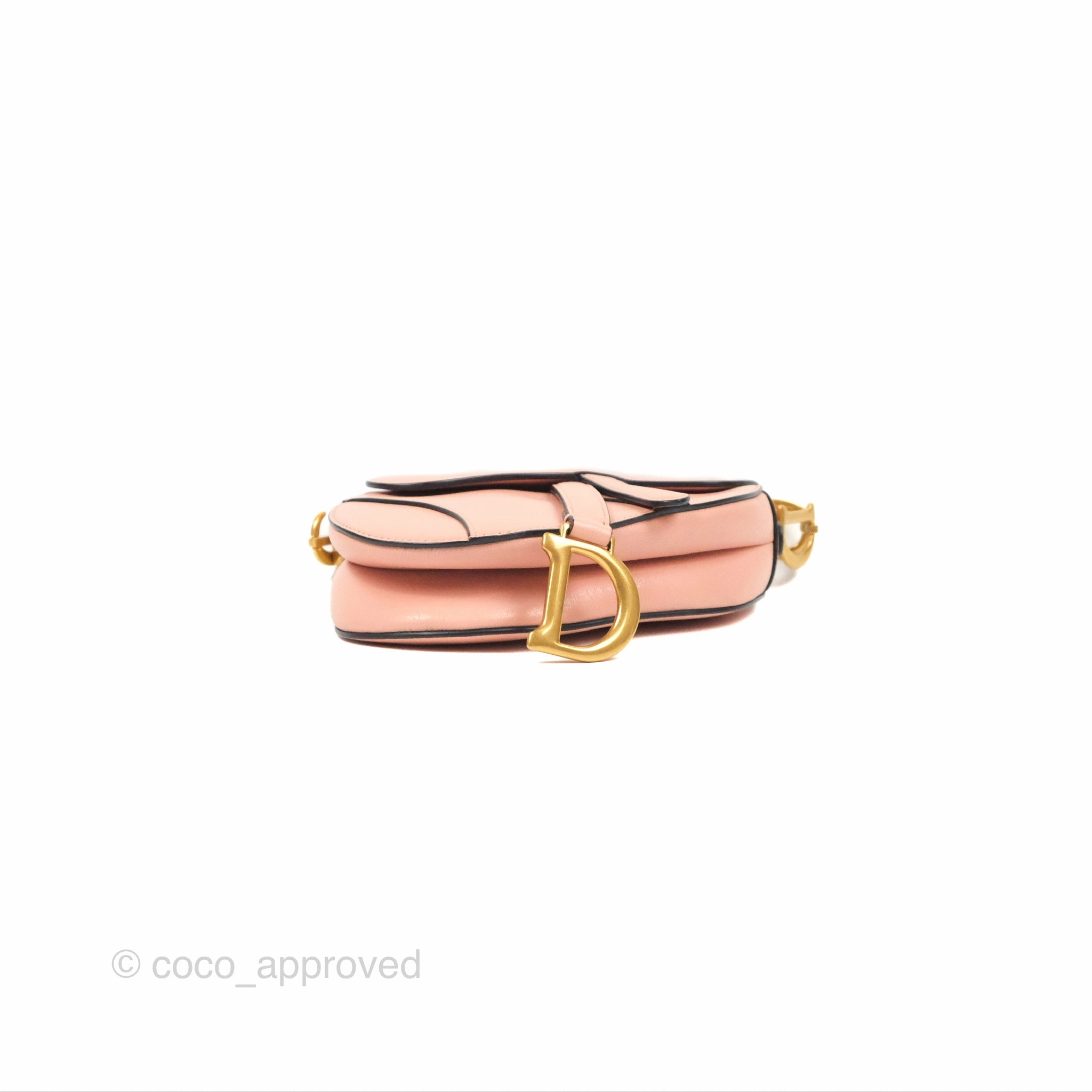 Christian Dior Mini Saddle Bag Pink Goatskin Gold Hardware