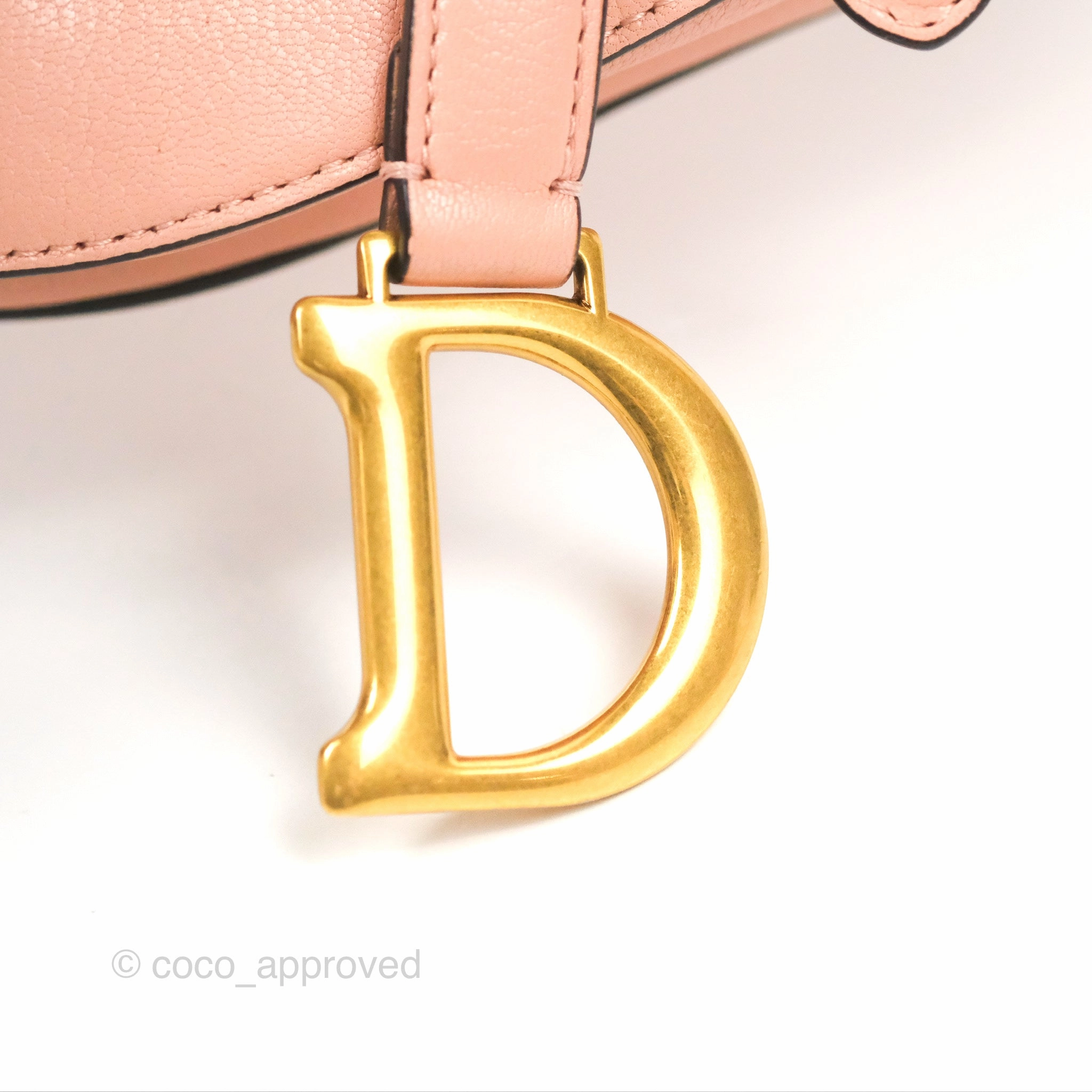 Christian Dior Mini Saddle Bag Pink Goatskin Gold Hardware