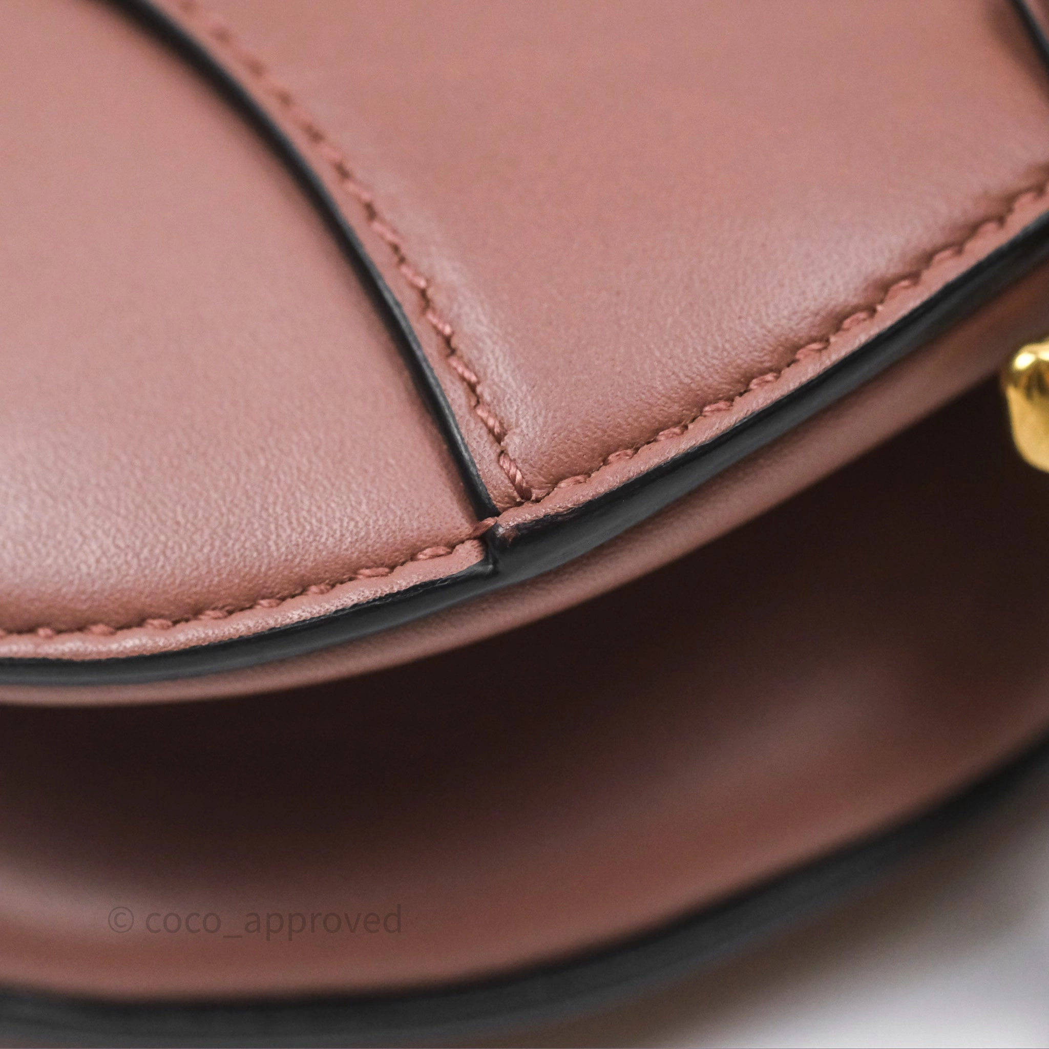 Christian Dior Mini Saddle Bag Rose Taupe Grained Calfskin Gold Hardware