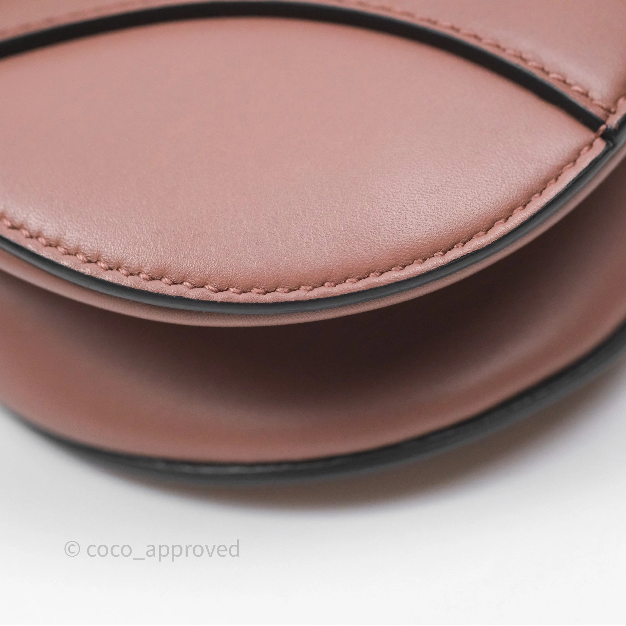 Christian Dior Mini Saddle Bag Rose Taupe Grained Calfskin Gold Hardware