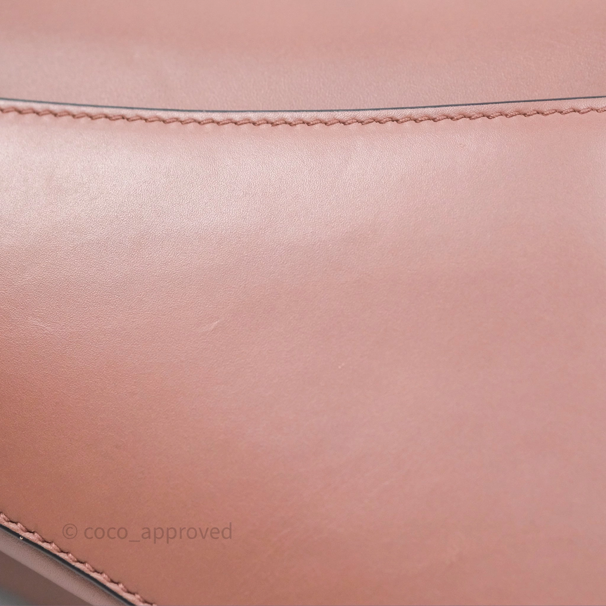 Christian Dior Mini Saddle Bag Rose Taupe Grained Calfskin Gold Hardware