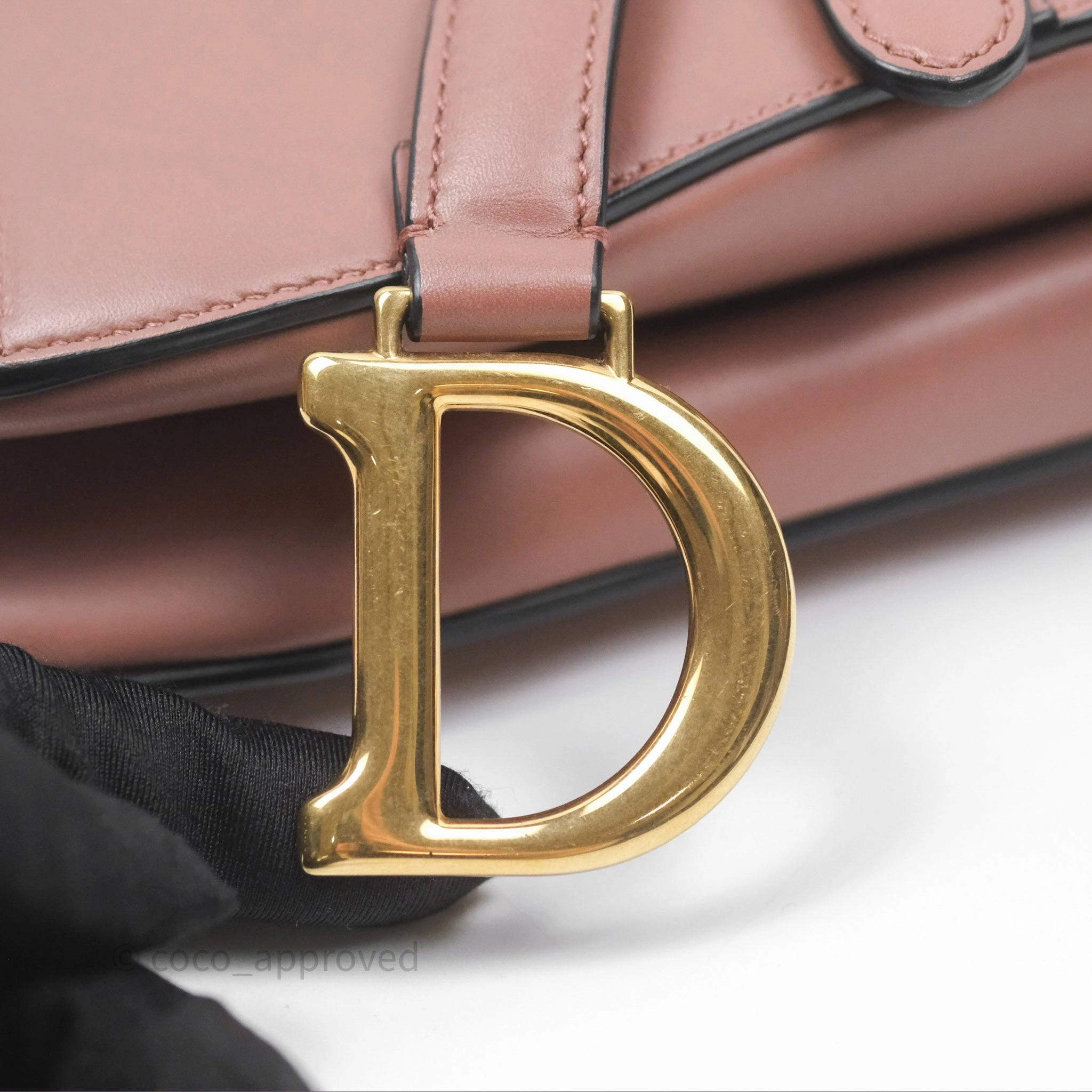 Christian Dior Mini Saddle Bag Rose Taupe Grained Calfskin Gold Hardware