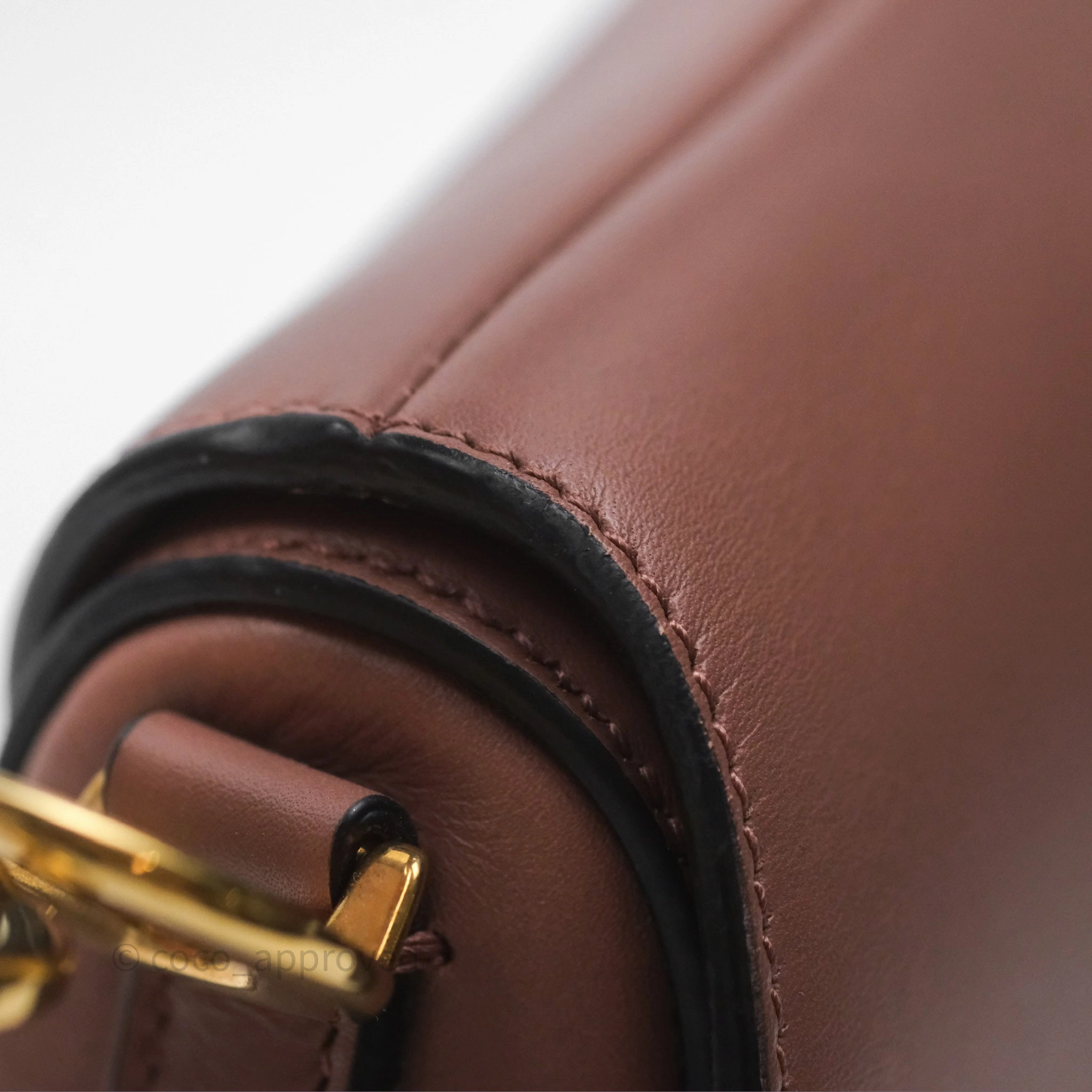 Christian Dior Mini Saddle Bag Rose Taupe Grained Calfskin Gold Hardware