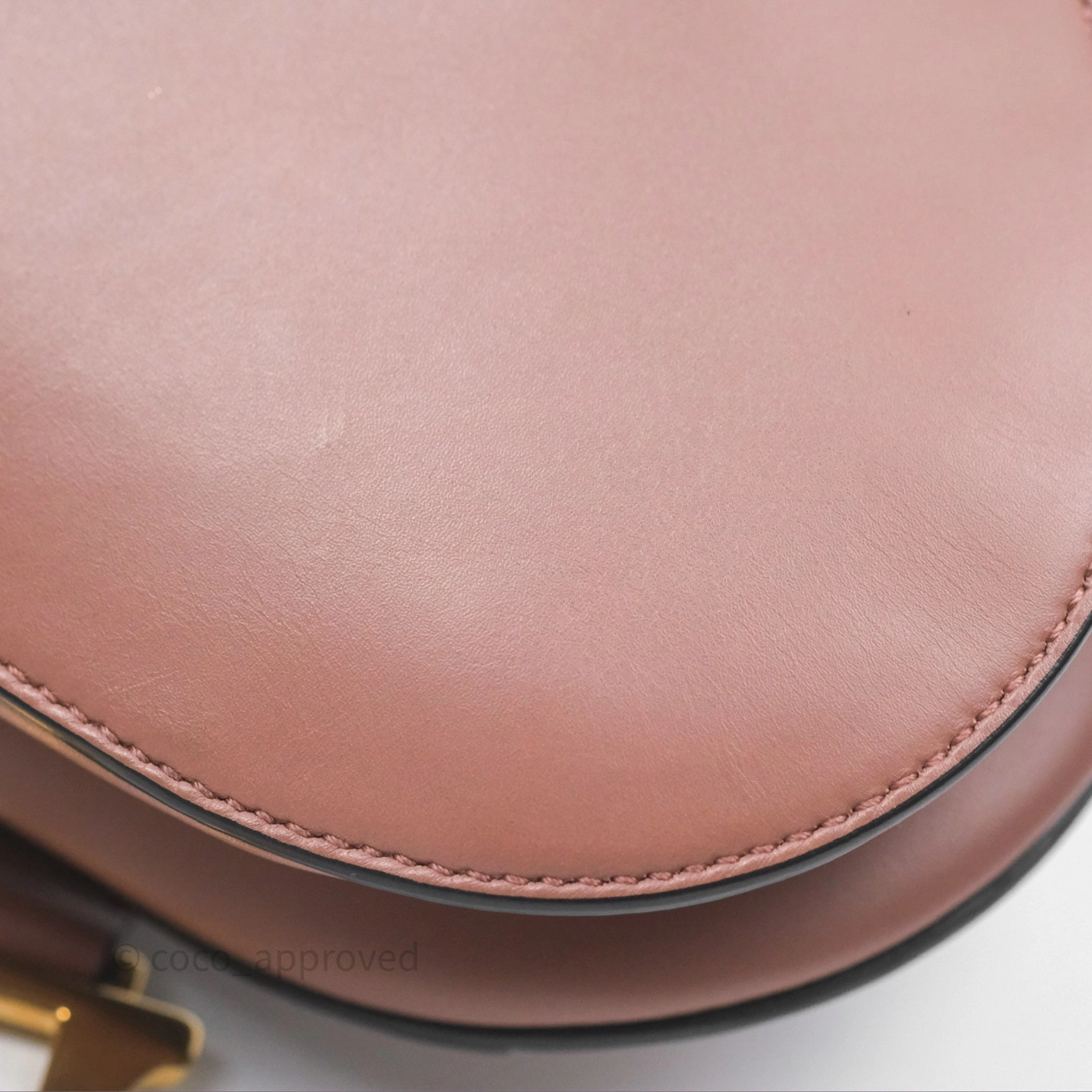 Christian Dior Mini Saddle Bag Rose Taupe Grained Calfskin Gold Hardware