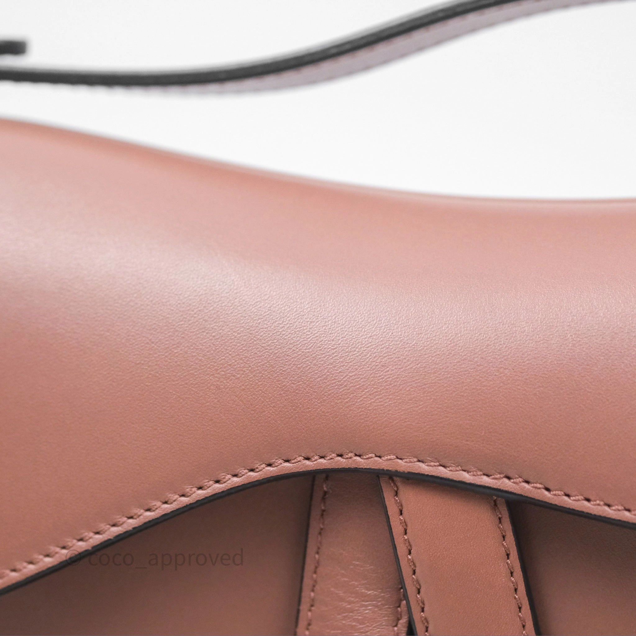 Christian Dior Mini Saddle Bag Rose Taupe Grained Calfskin Gold Hardware