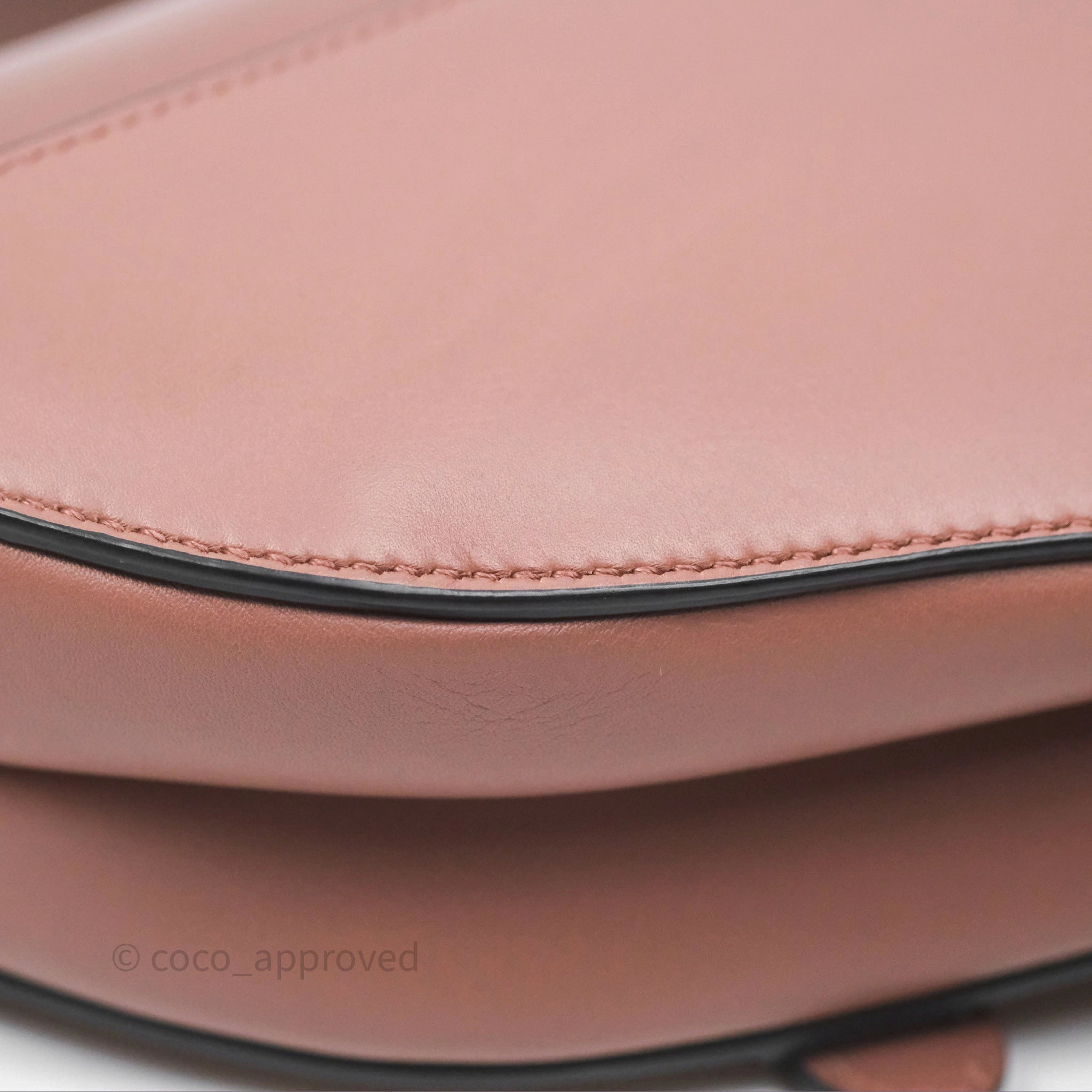 Christian Dior Mini Saddle Bag Rose Taupe Grained Calfskin Gold Hardware