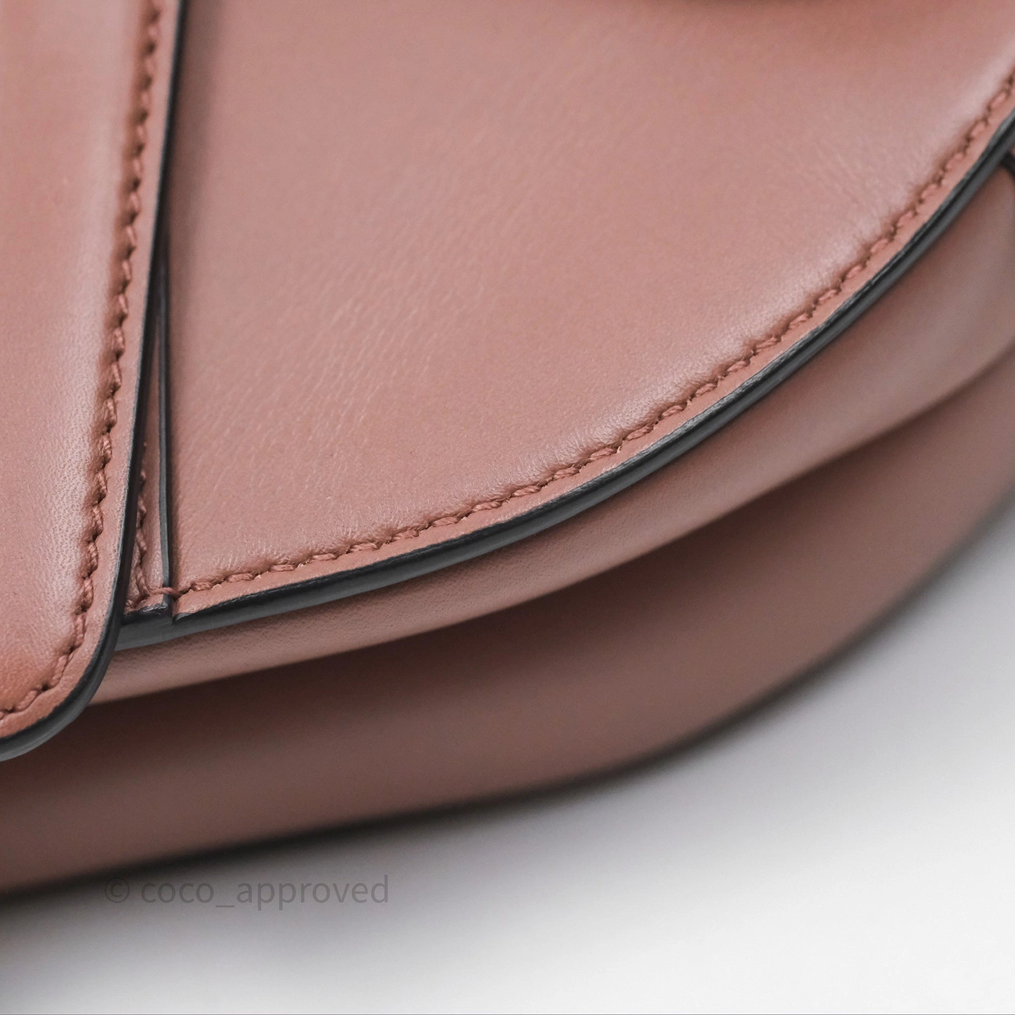 Christian Dior Mini Saddle Bag Rose Taupe Grained Calfskin Gold Hardware