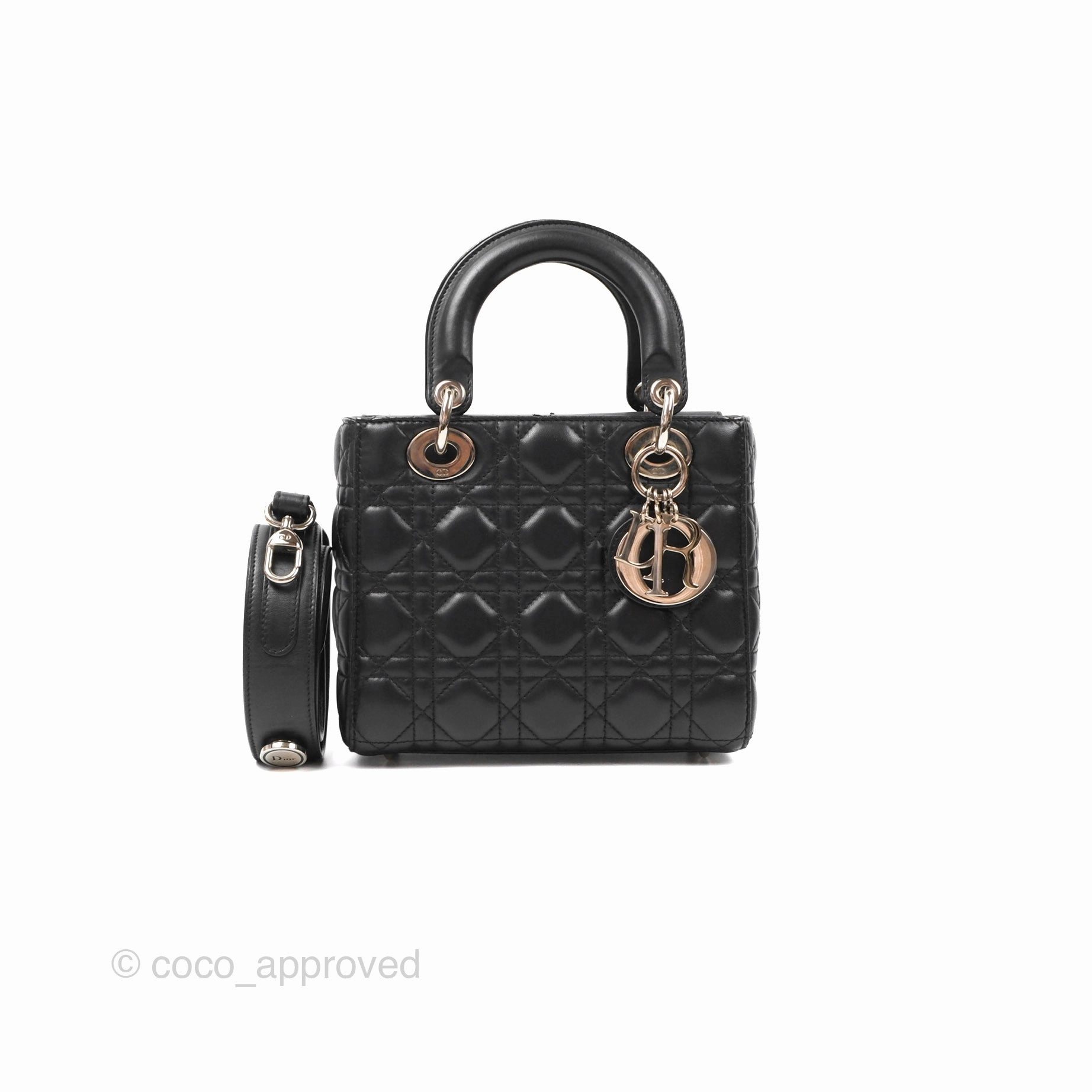 Christian Dior My ABCDior Lady Dior Bag Cannage Lambskin Black Gold Hardware