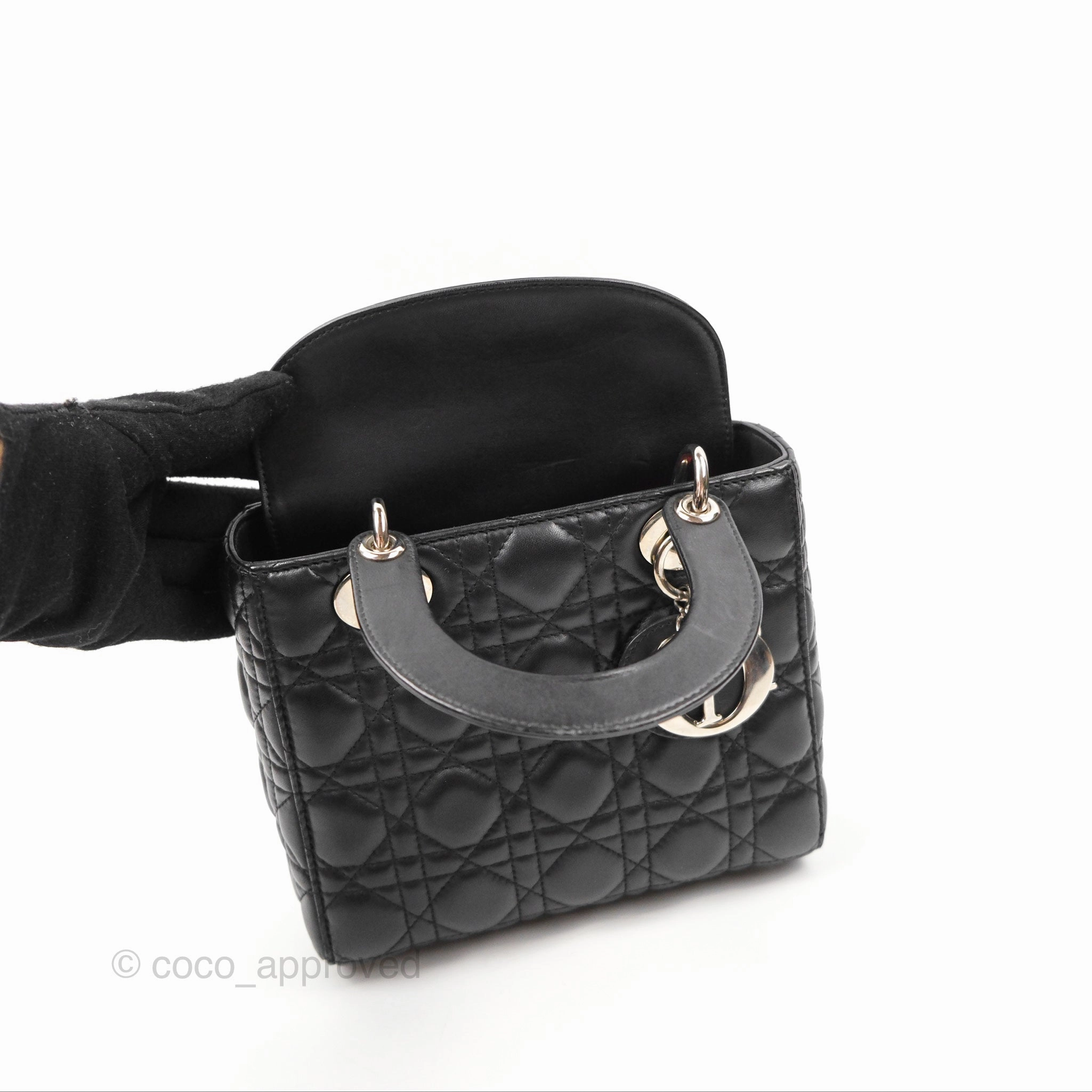 Christian Dior My ABCDior Lady Dior Bag Cannage Lambskin Black Gold Hardware