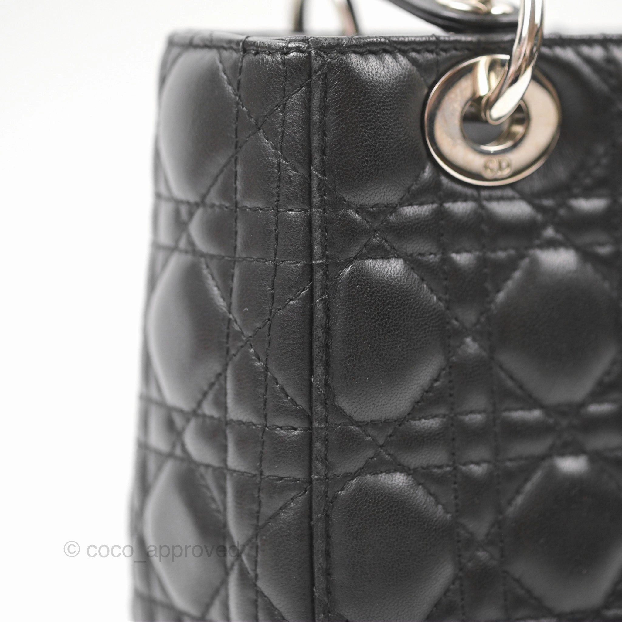 Christian Dior My ABCDior Lady Dior Bag Cannage Lambskin Black Gold Hardware