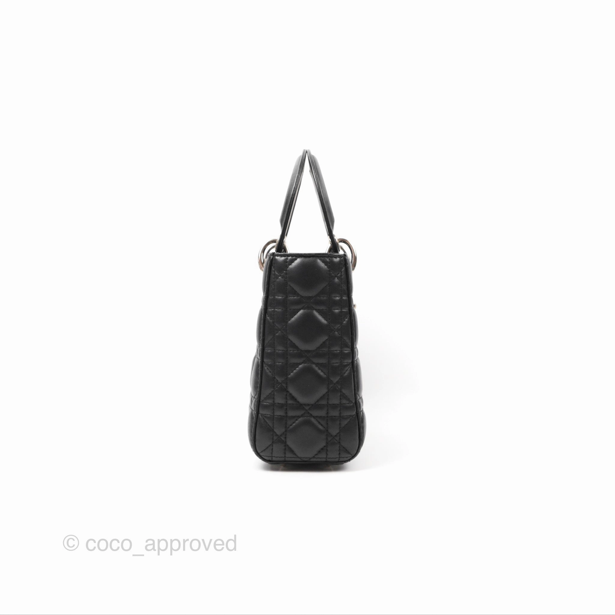 Christian Dior My ABCDior Lady Dior Bag Cannage Lambskin Black Gold Hardware