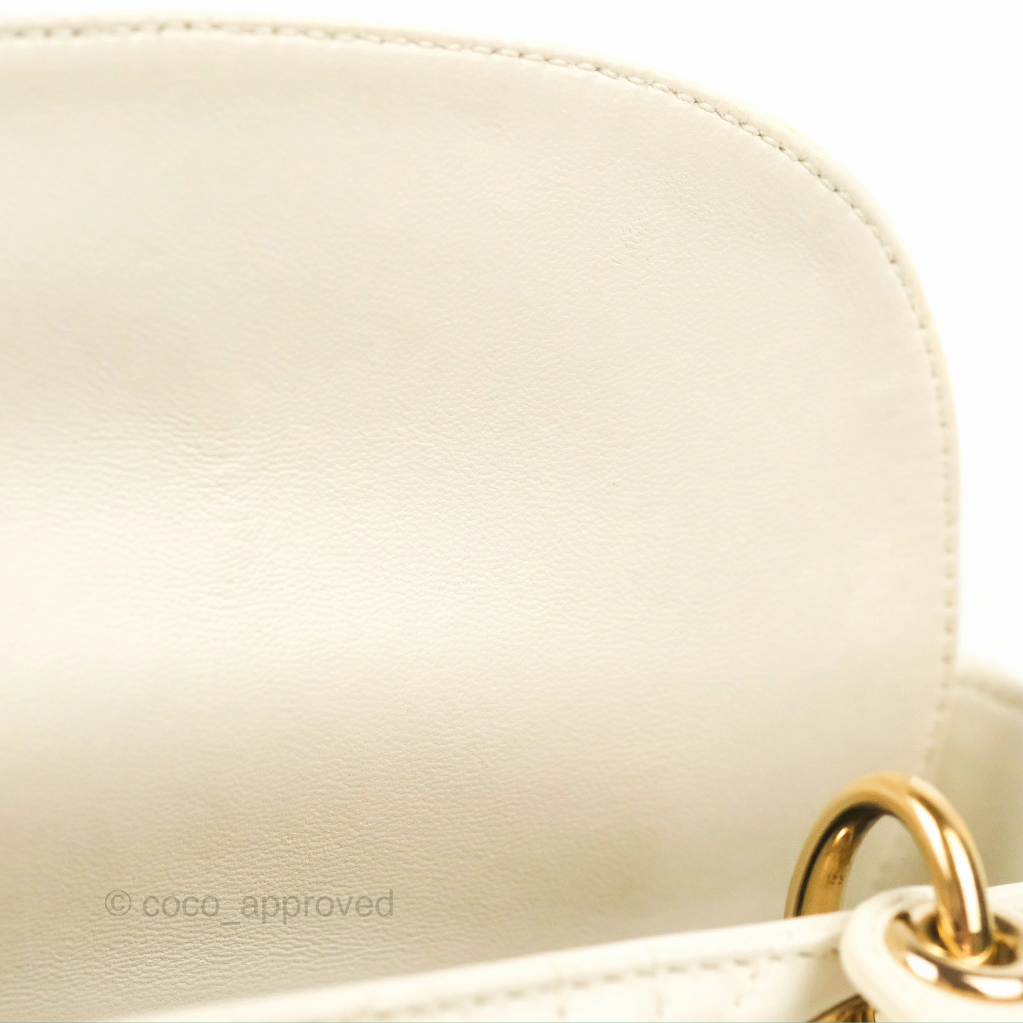 Christian Dior My ABCDior Lady Dior Bag Cannage Lambskin White Gold Hardware