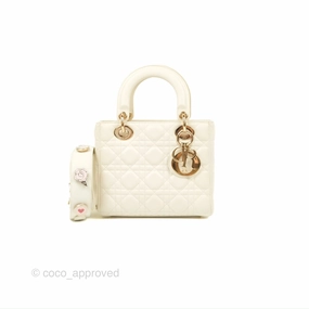 Christian Dior My ABCDior Lady Dior Bag Cannage Lambskin White Gold Hardware